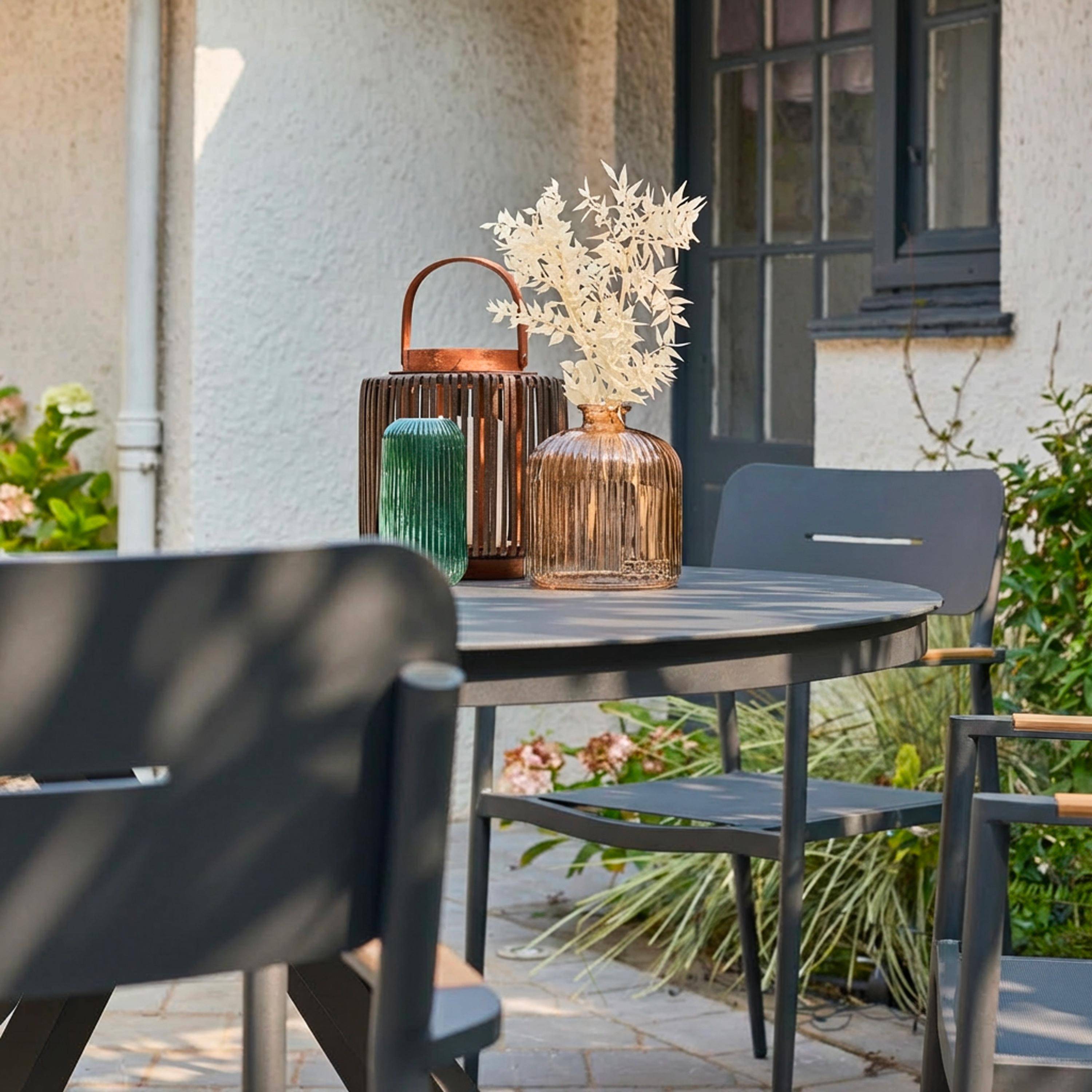 Set 4 sedie da giardino in alluminio e textilene Antracite - 58x56x86 cm,sweeek,Photo2