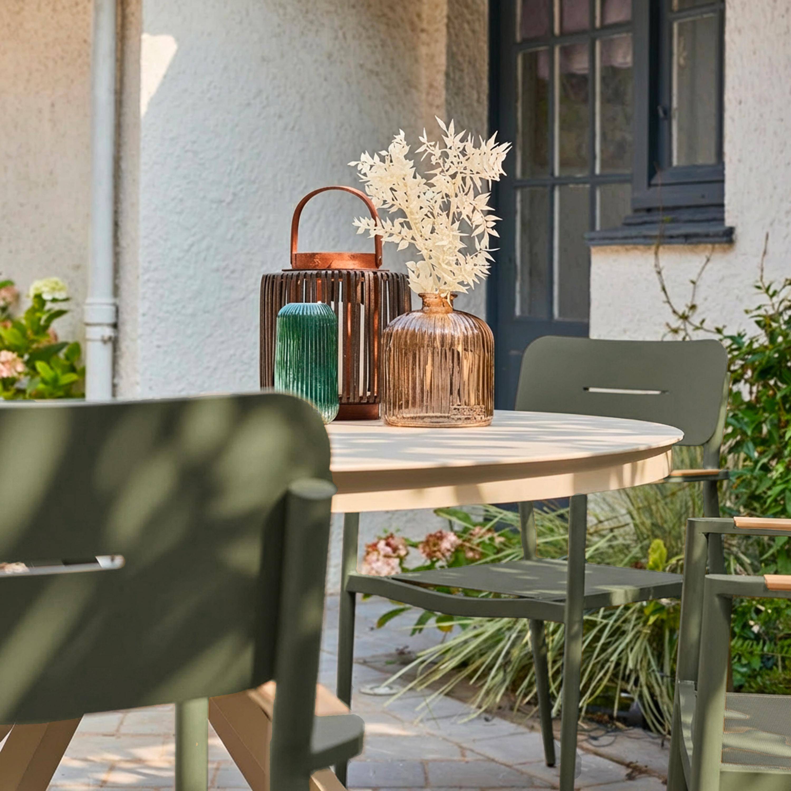 Set 4 sedie da giardino in alluminio e textilene Verde kaki - 58x56x86 cm Photo2