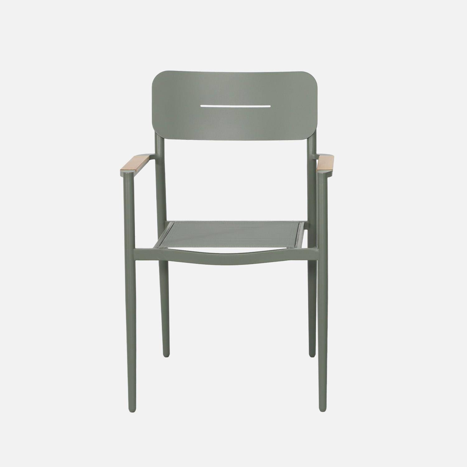 4er-Set Gartenstühle aus Aluminium und Textilene khaki - Fira,sweeek,Photo4