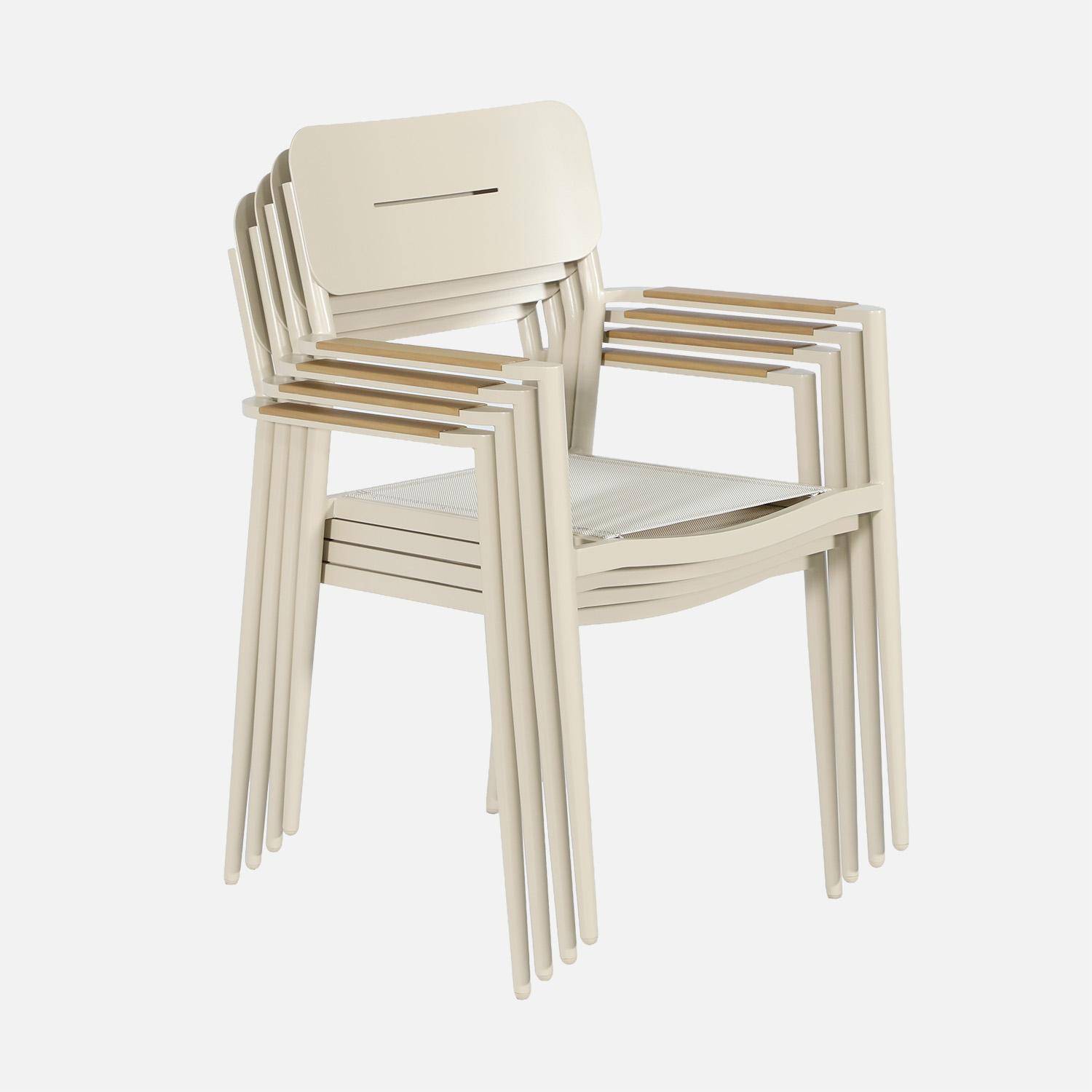 4er-Set Gartenstühle aus Aluminium und Textilene beige - Fira Photo4