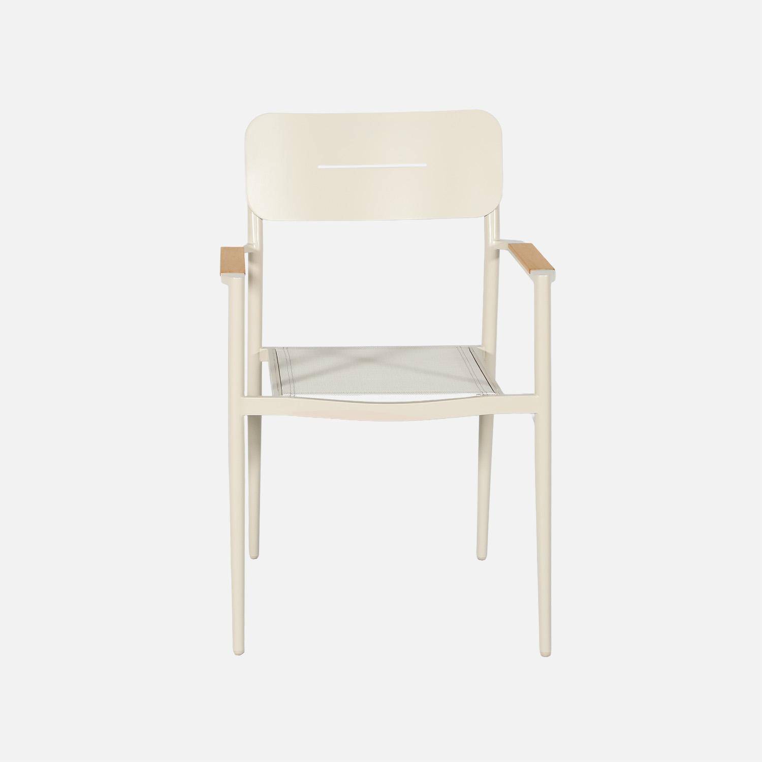 4er-Set Gartenstühle aus Aluminium und Textilene beige - Fira Photo3