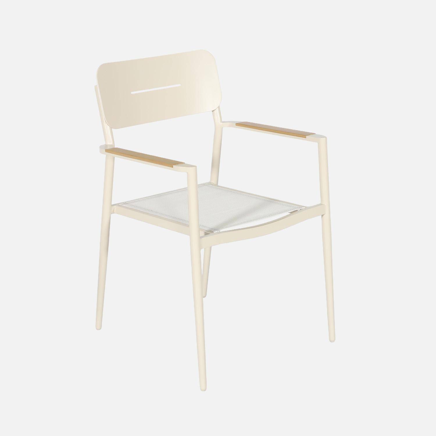 Table de jardin aluminium + 8 assises beige - Edera + Fira,sweeek,Photo5