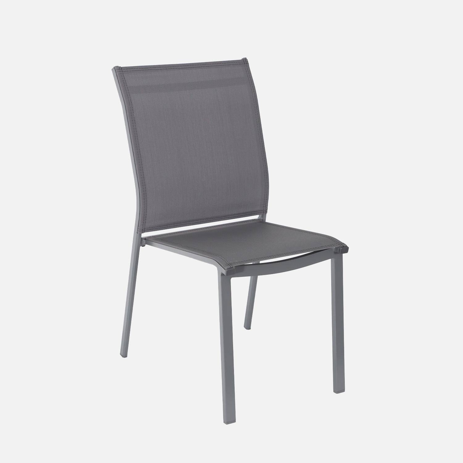 Table de jardin extensible aluminium + 12 assises anthracite - Karo / Buffalo,sweeek,Photo3