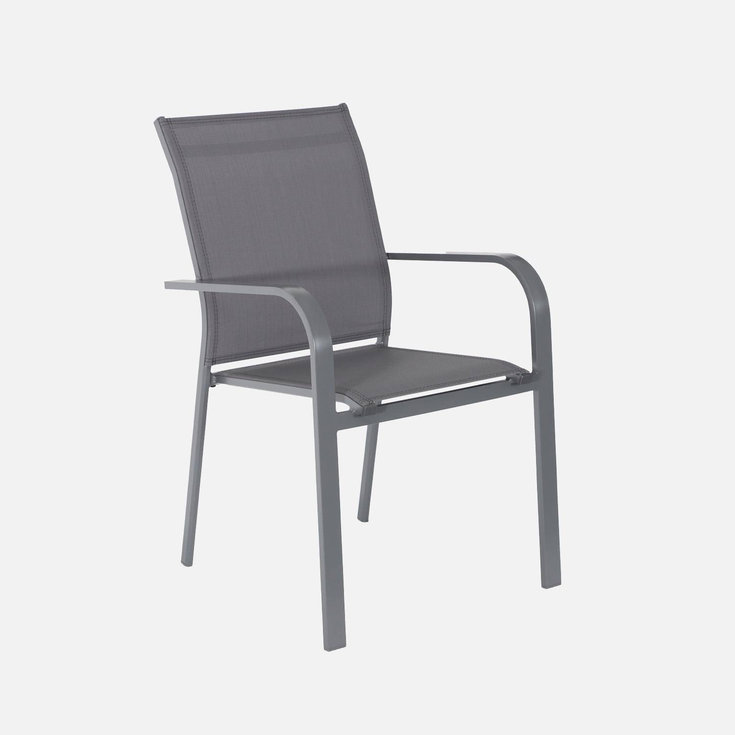 Table de jardin extensible aluminium + 12 assises anthracite - Karo / Buffalo Photo4