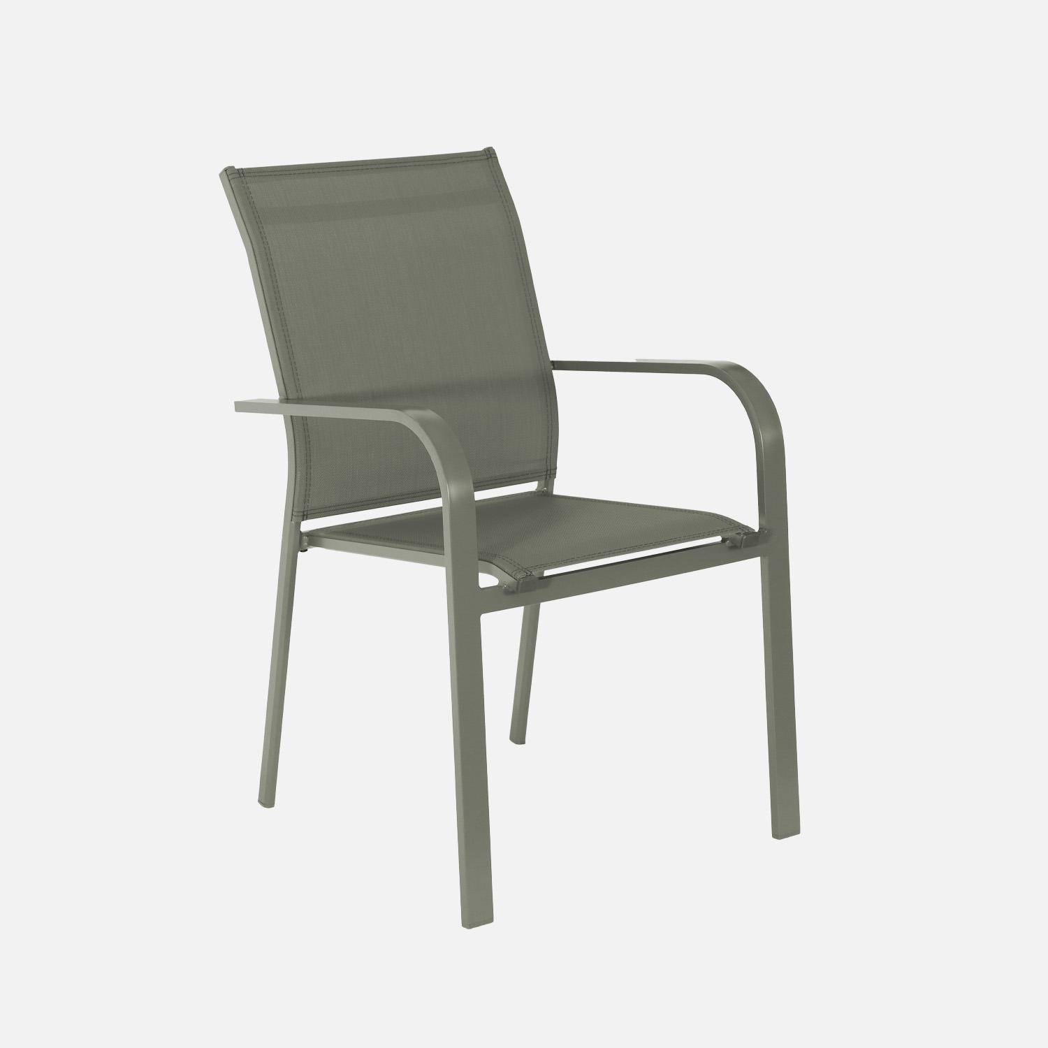 Conjunto de jardim com mesa extensível em alumínio com 12 cadeiras Verde caqui - 258.5x135x75 cm,sweeek,Photo5