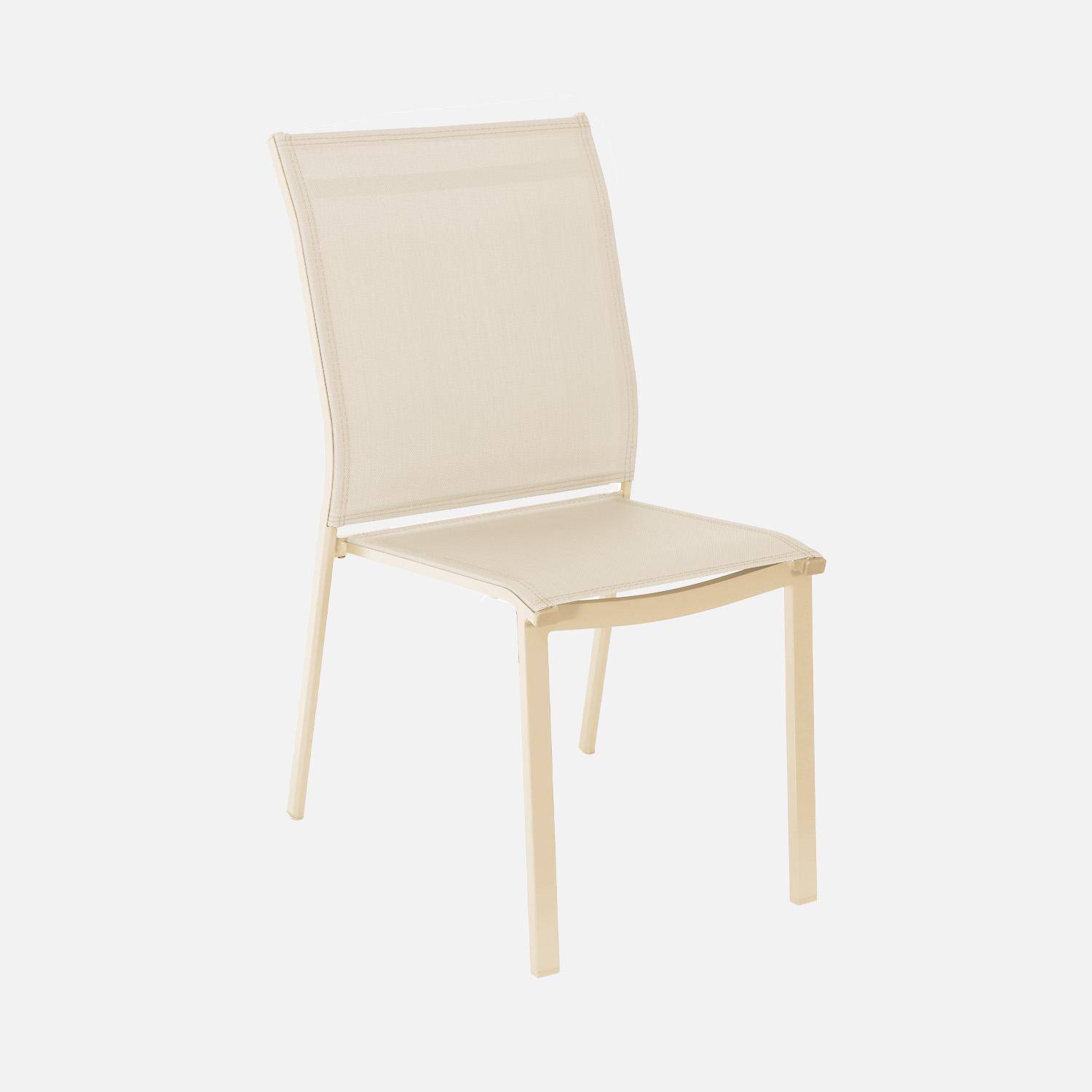 Table de jardin extensible aluminium + 12 assises beige - Karo / Buffalo Photo3