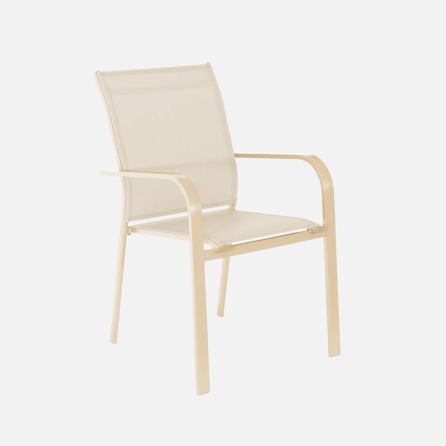 Table de jardin extensible aluminium + 12 assises beige - Karo / Buffalo Photo4