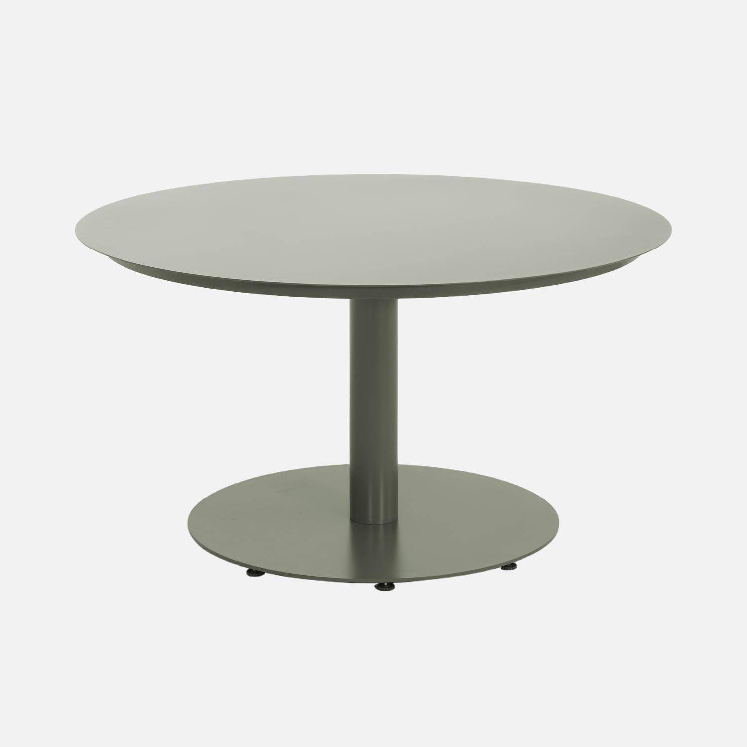 Table de jardin ronde aluminium + 6 assises kaki - Oreva / Buffalo Photo2