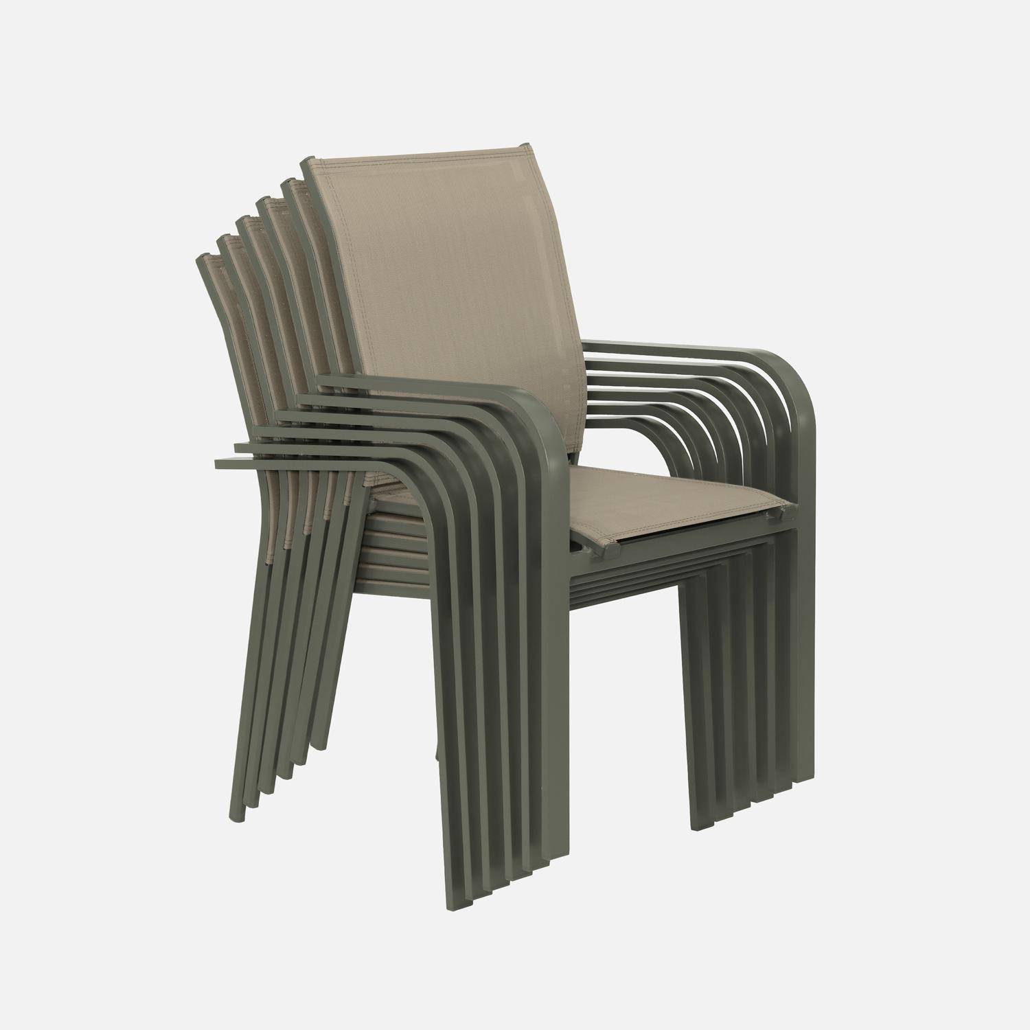 Table de jardin ronde aluminium + 6 assises kaki - Oreva / Buffalo,sweeek,Photo4