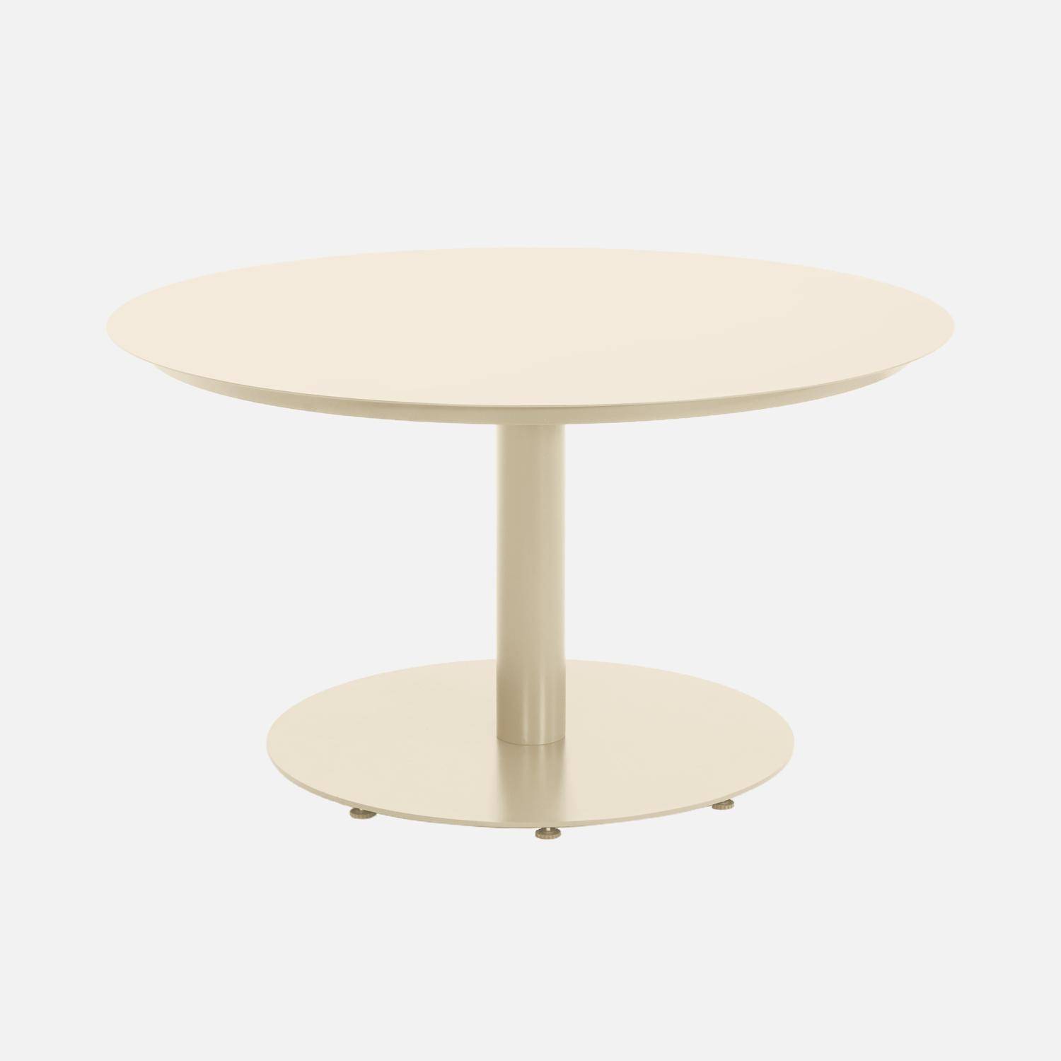 Table de jardin ronde aluminium + 6 assises beige - Oreva / Buffalo Photo2