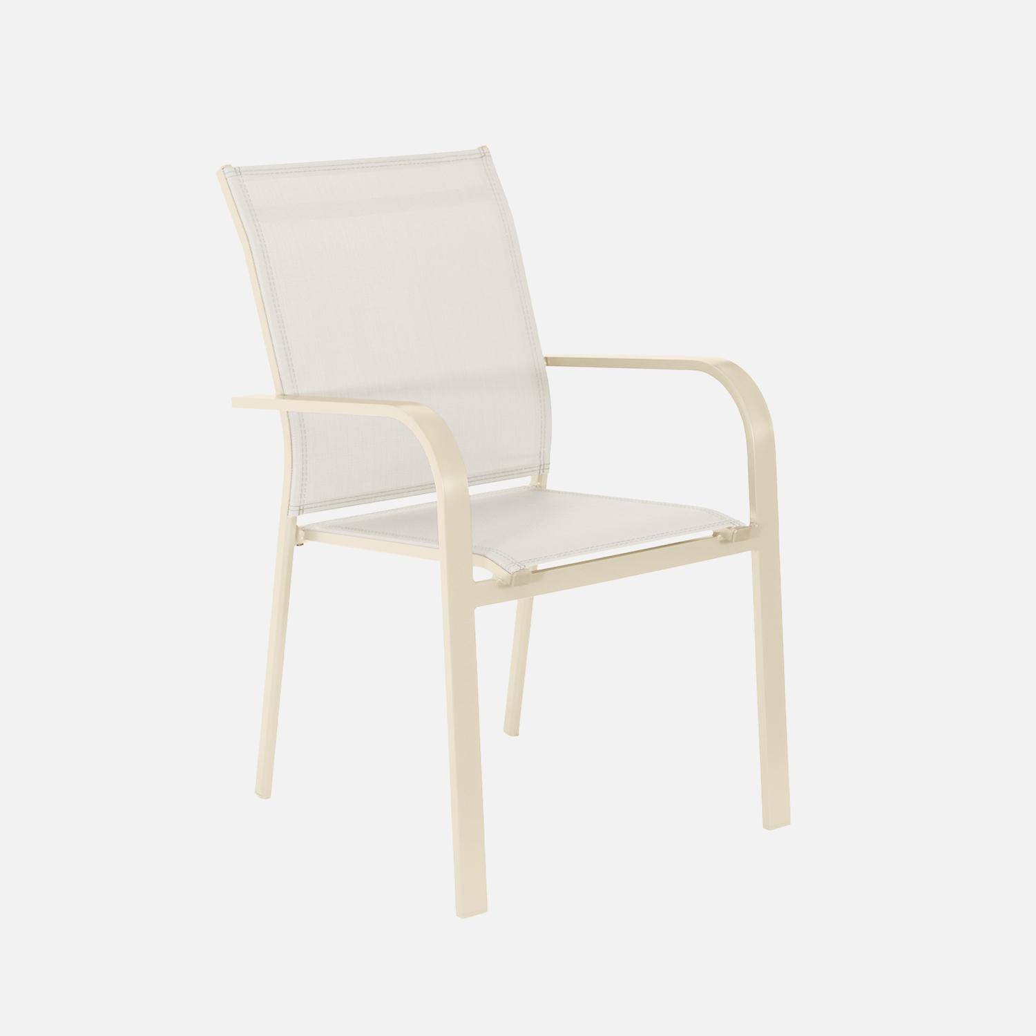 Table de jardin ronde aluminium + 6 assises beige - Oreva / Buffalo Photo3