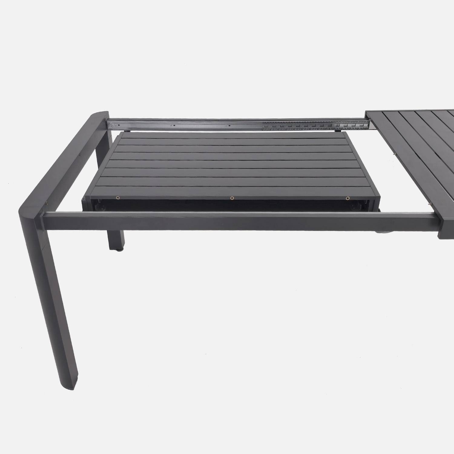 Table de jardin extensible aluminium + 10 assises anthracite - Lunea + Amara,sweeek,Photo3