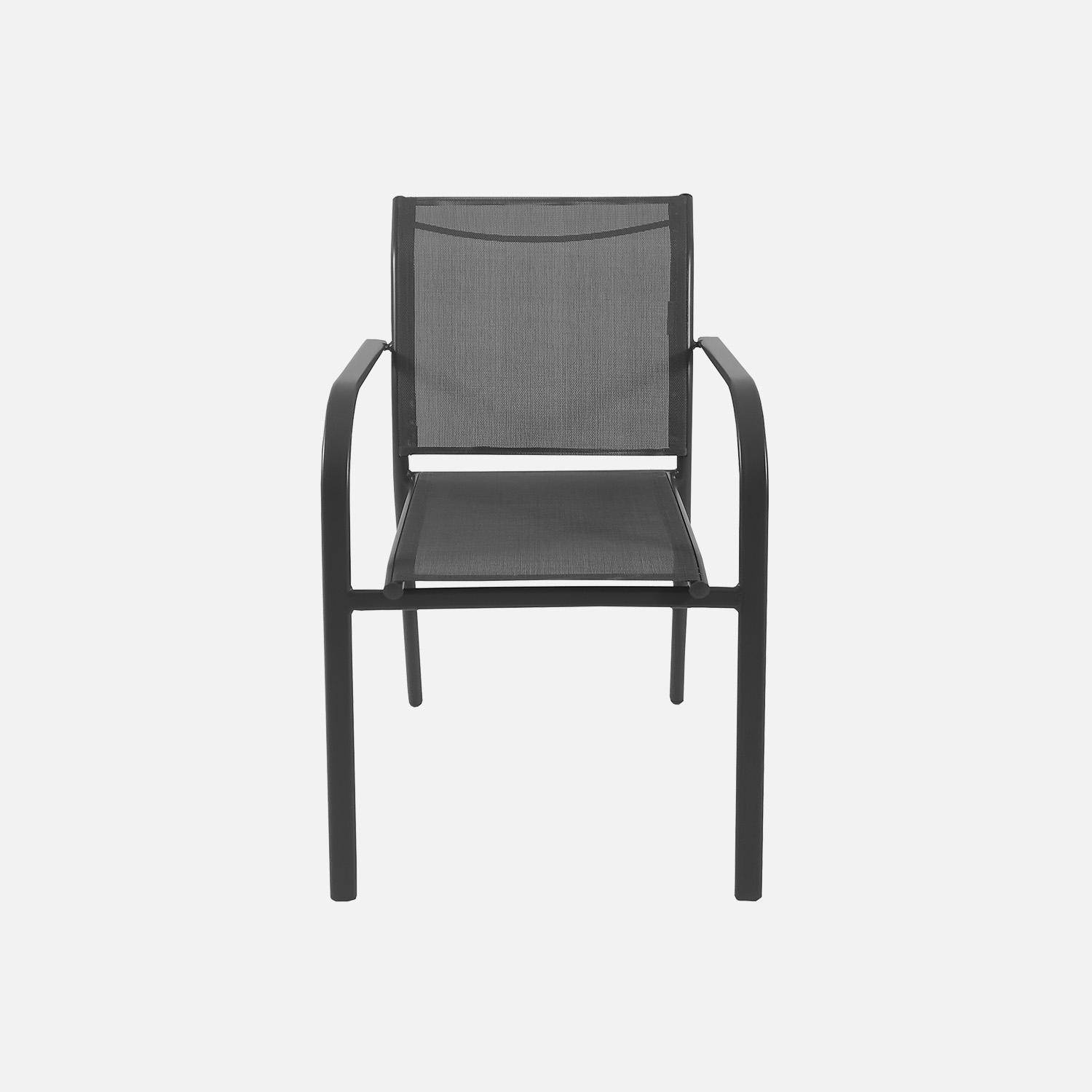 Ausziehbarer Gartentisch 160/240 cm Aluminium + 8 Sessel anthrazit - Ventura + Amara,sweeek,Photo7