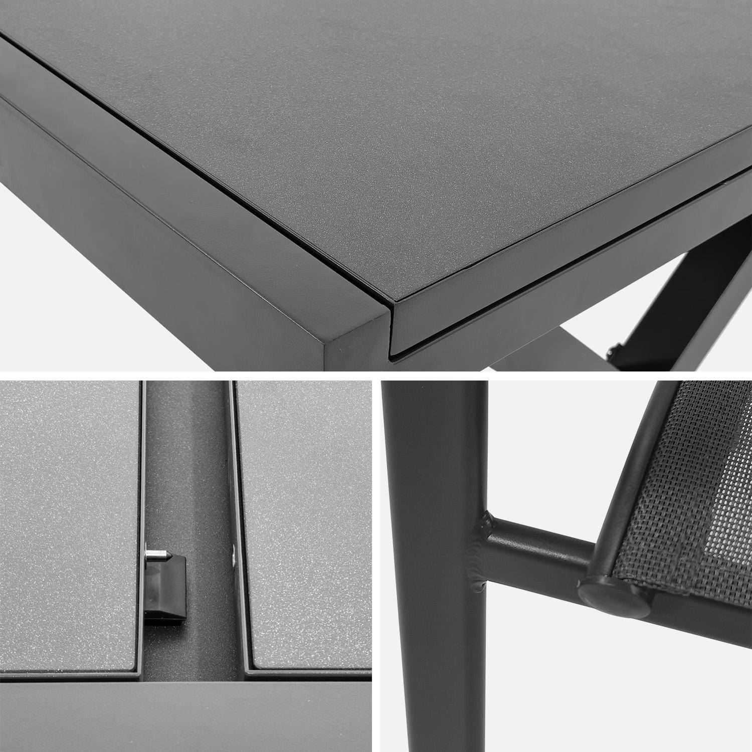 Table de jardin extensible aluminium + 8 assises anthracite - Ventura + Amara Photo6