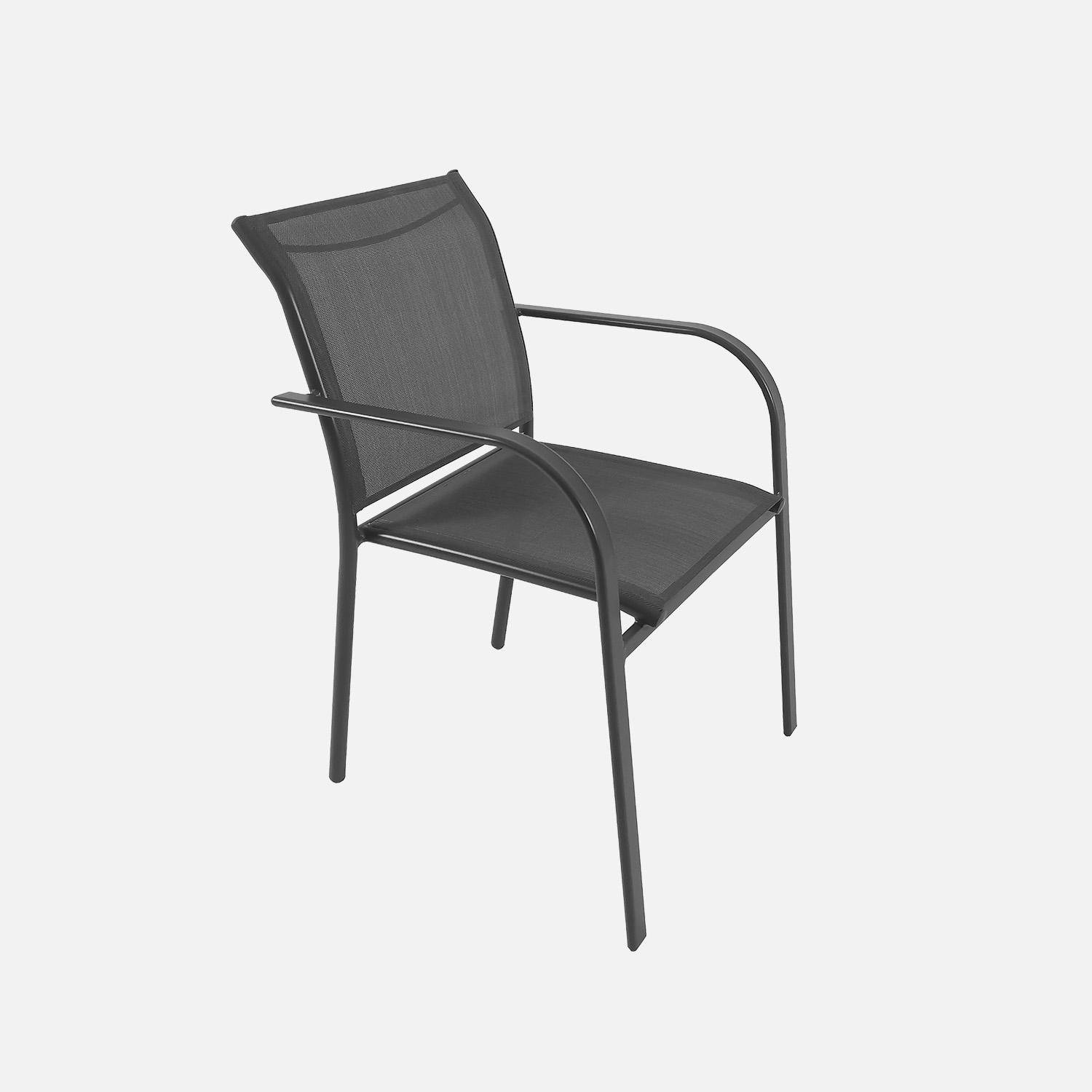 Table de jardin extensible aluminium + 8 assises anthracite - Ventura + Amara,sweeek,Photo4