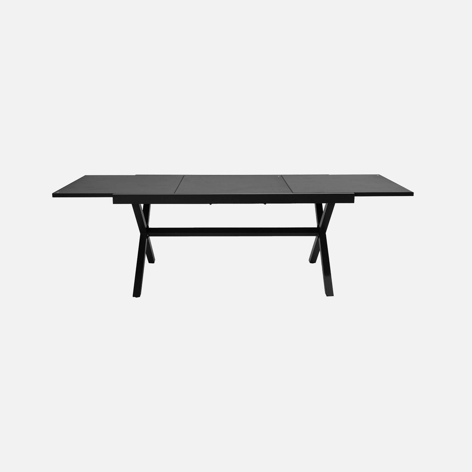 Ausziehbarer Gartentisch 160/240 cm Aluminium + 8 Sessel anthrazit - Ventura + Amara,sweeek,Photo4