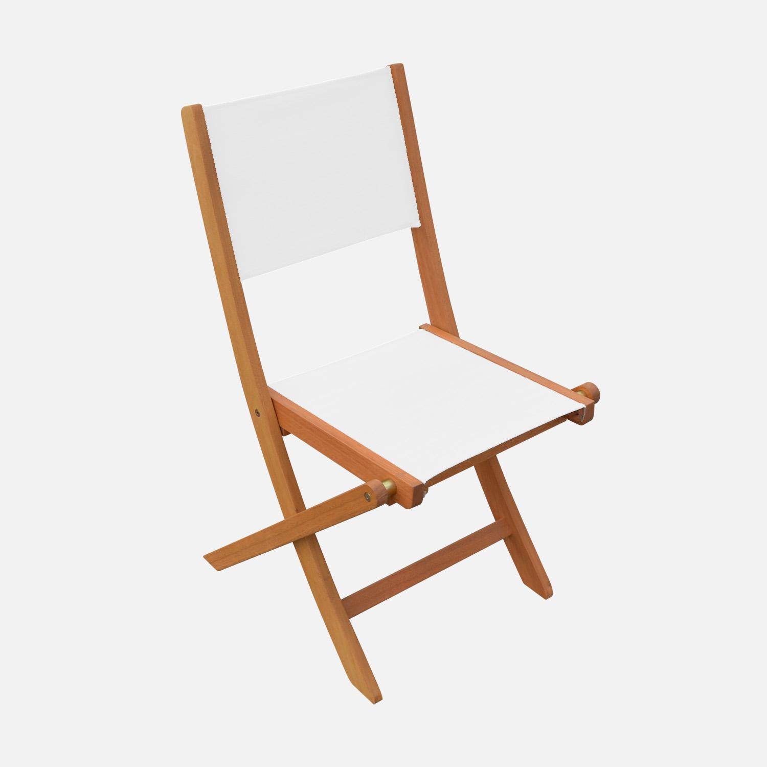 Extendable eucalyptus wood garden table 200/250/300cm + 12 chairs natural/white - Arbo + Almeria,sweeek,Photo4