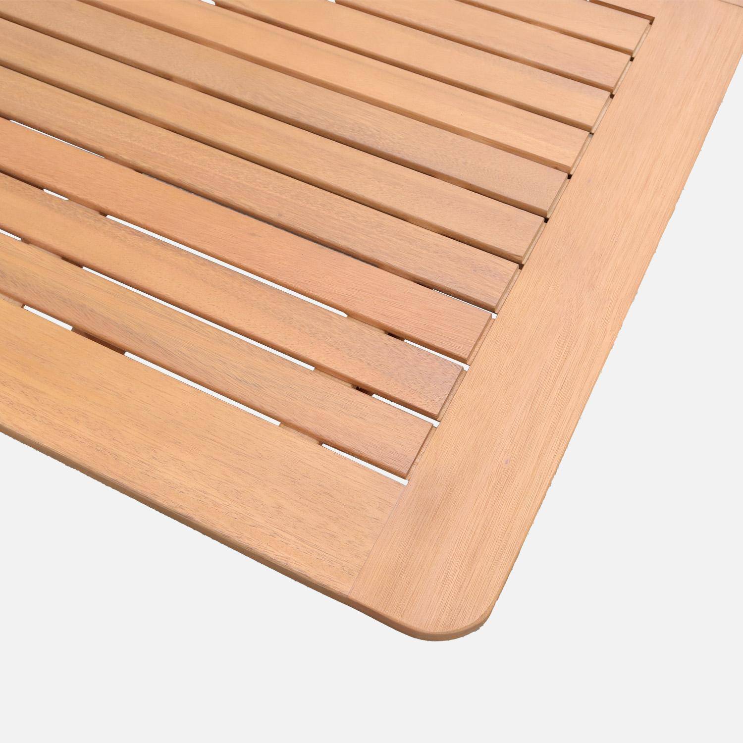 Mesa de jardín extensible de madera de eucalipto con 12 sillas Natural - 300x110x75 cm,sweeek,Photo4