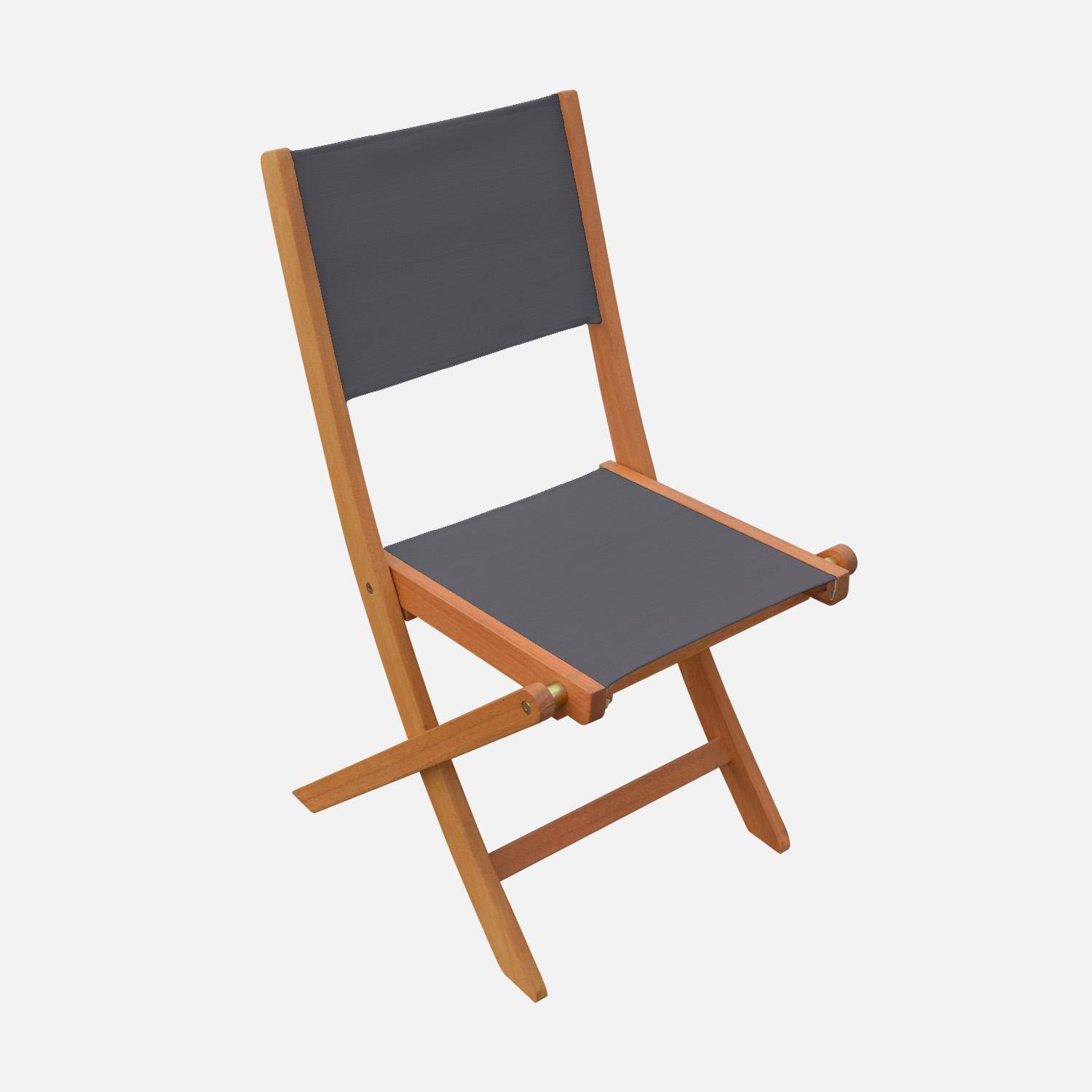 Extendable eucalyptus wood garden table 200/250/300cm + 12 chairs natural/anthracite - Arbo + Almeria,sweeek,Photo4