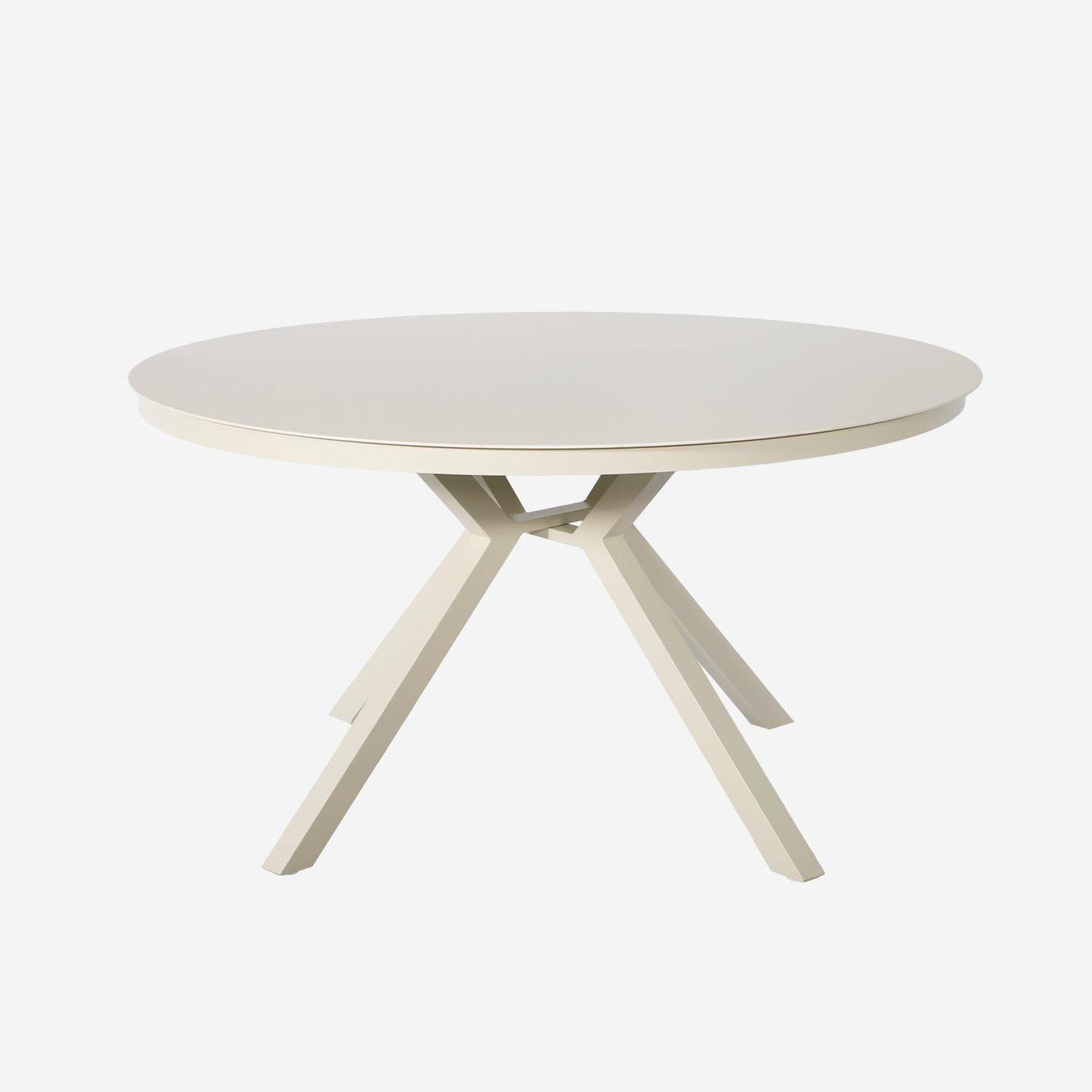 Table de jardin ronde aluminium et verre + 6 assises beige - Orbis / Fira Photo6