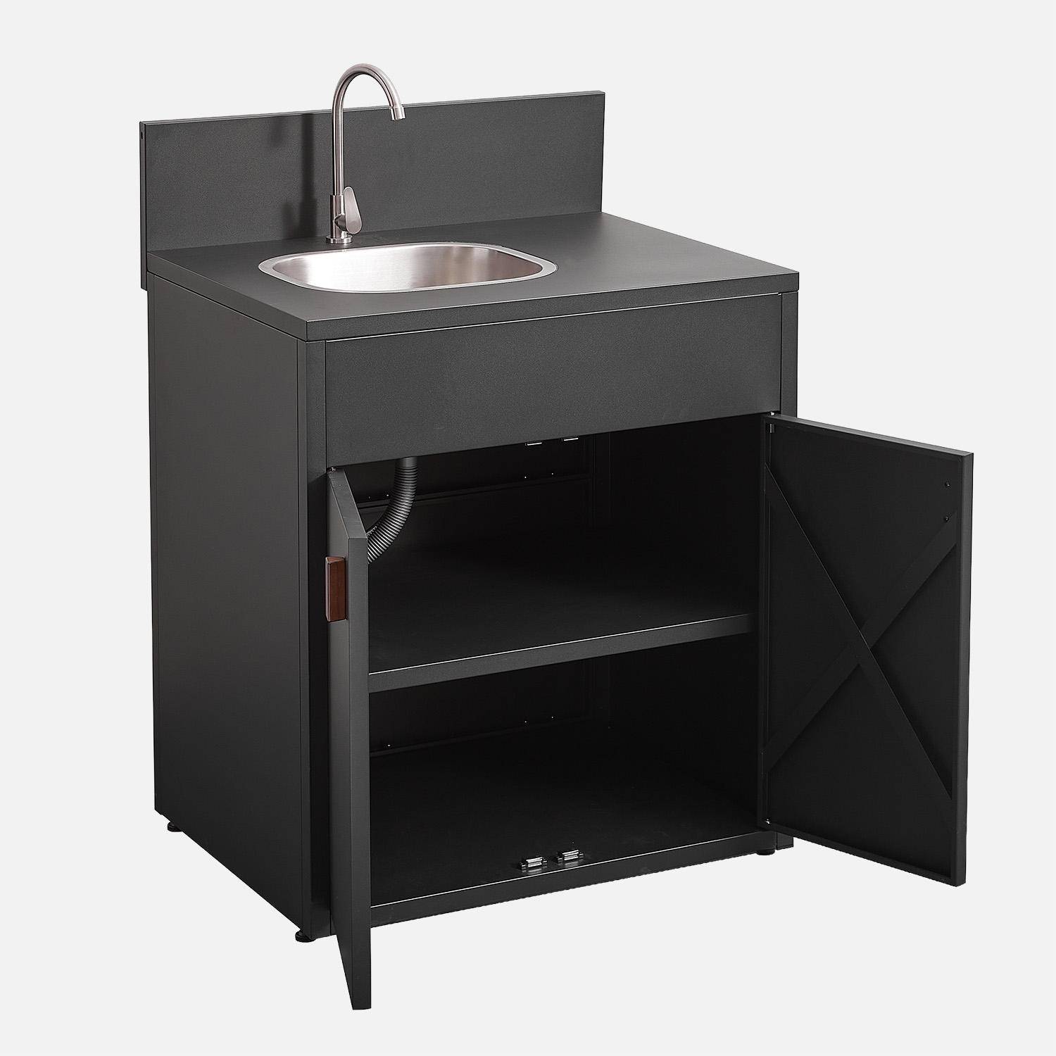 Cucina esterna 3 moduli acciaio inossidabile Nero - 80x62.5x110 cm,sweeek,Photo3