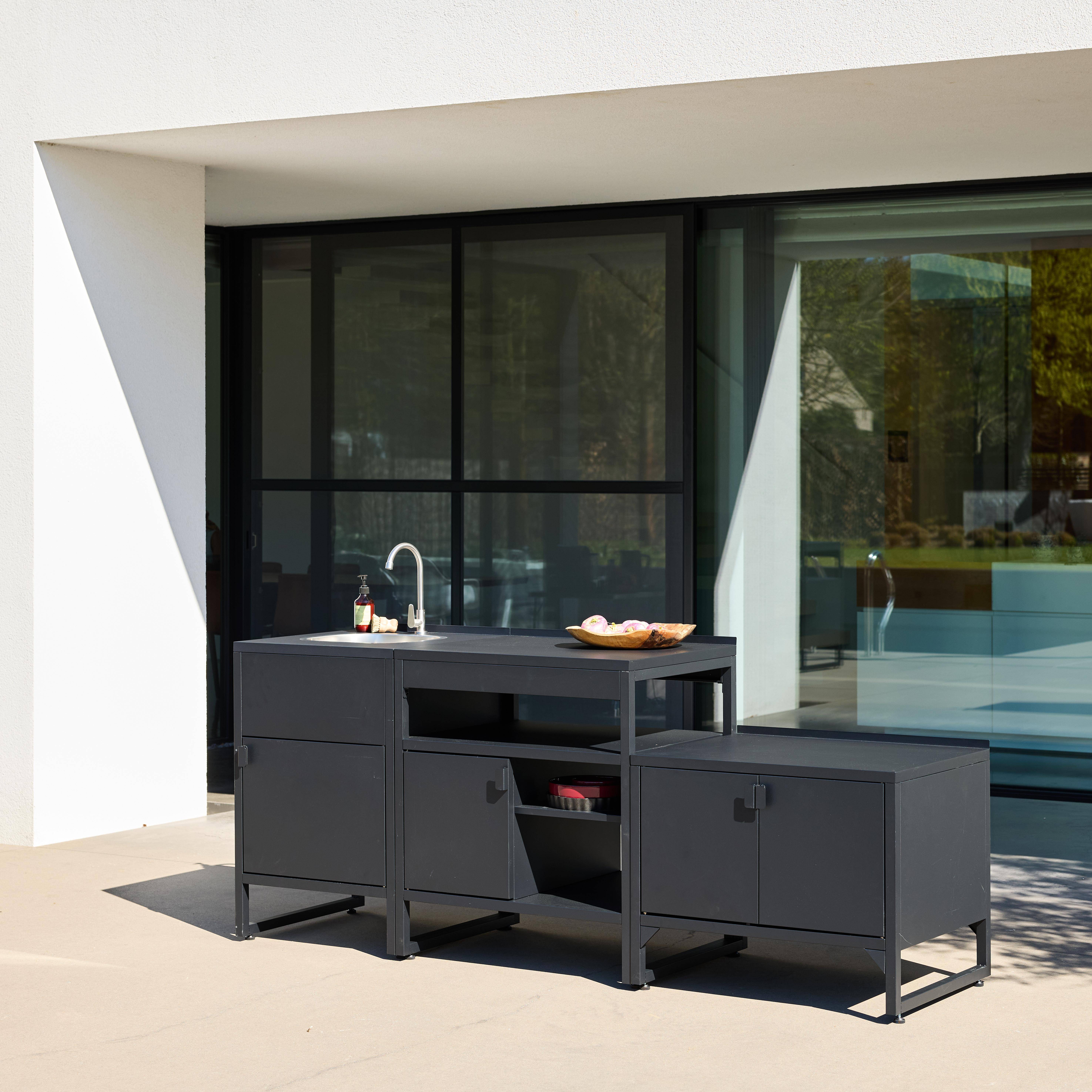 Kuchnia zewnętrzna ze stali nierdzewnej, 3 moduły czarna - Kea,sweeek,Photo2