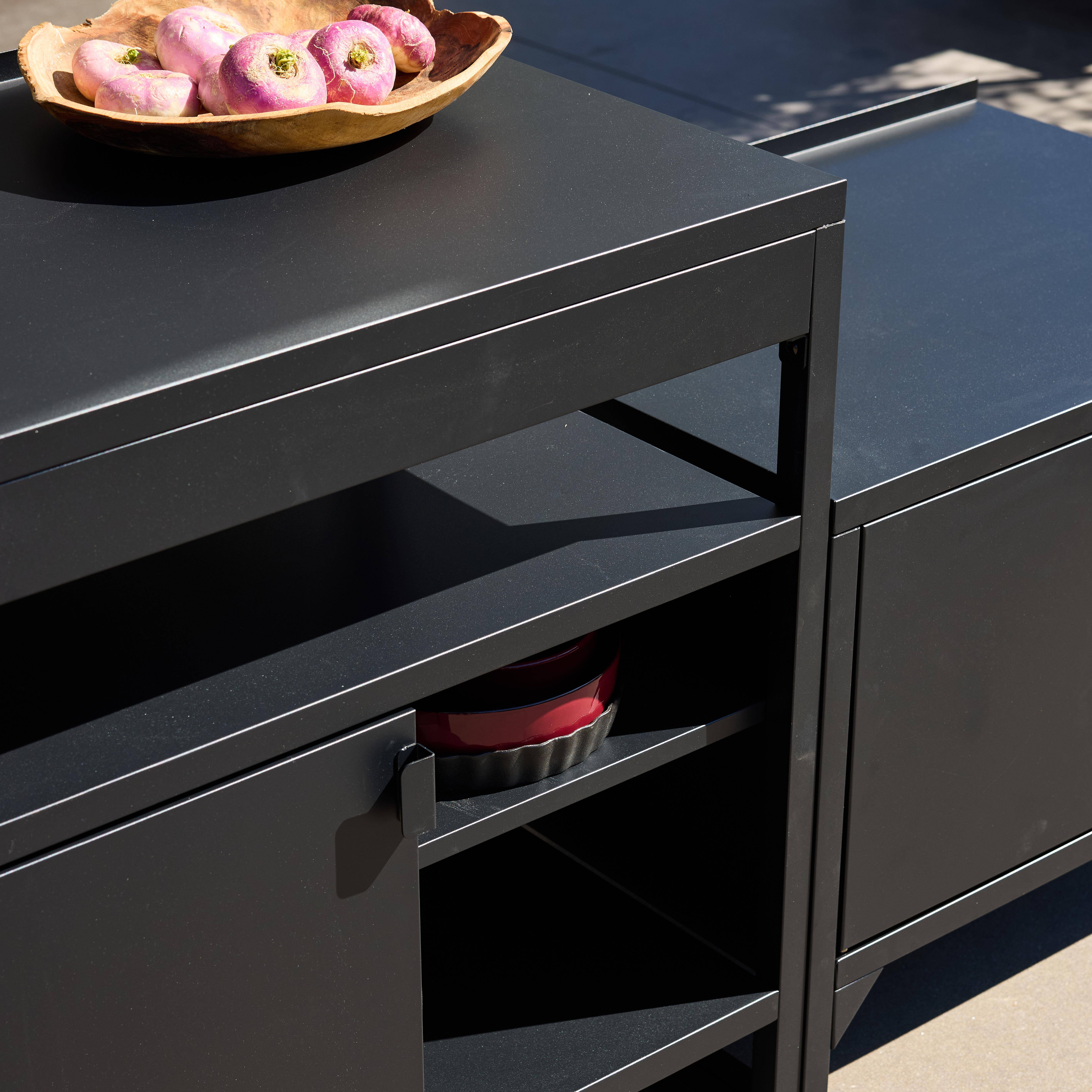 Kuchnia zewnętrzna ze stali nierdzewnej, 3 moduły czarna - Kea Photo4