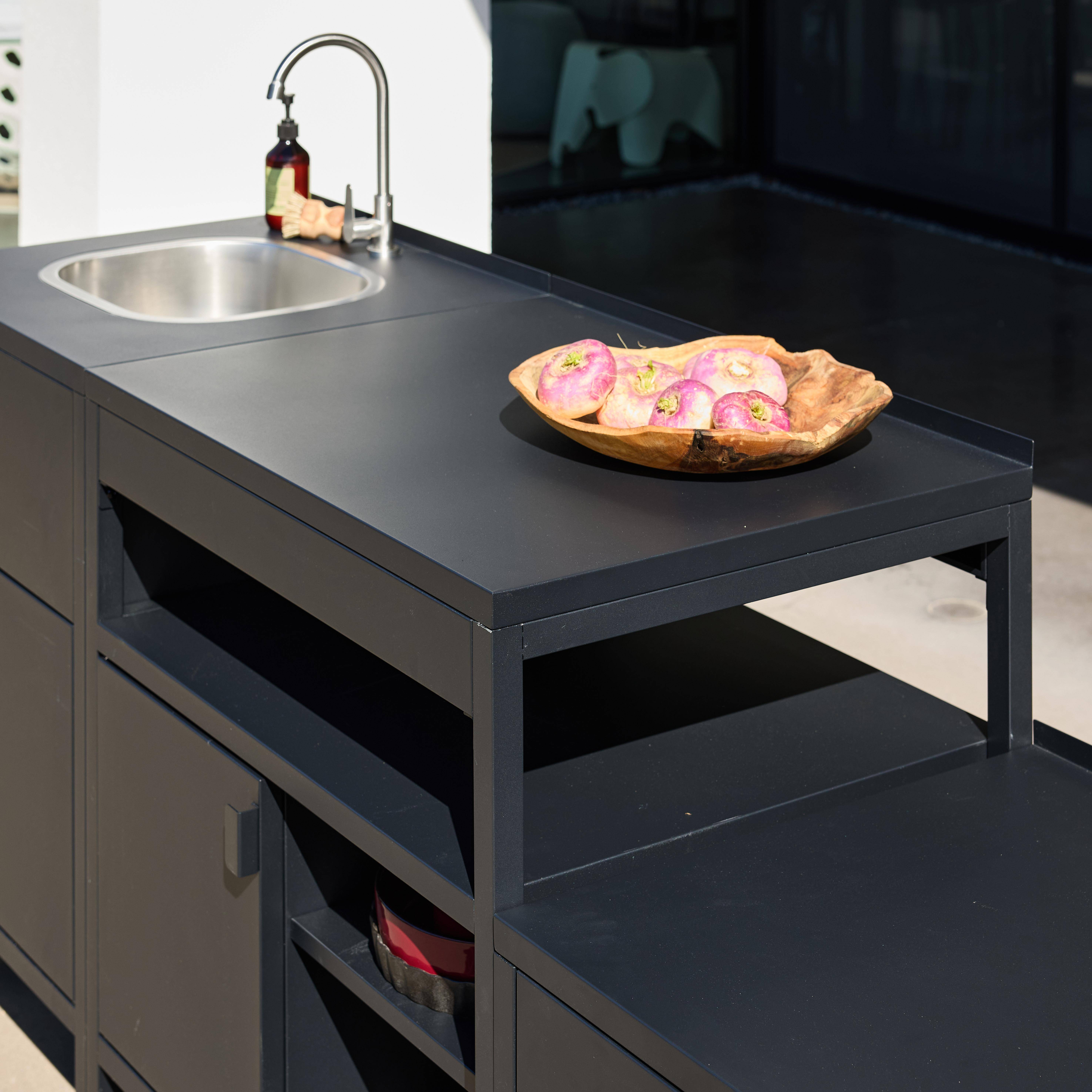 Kuchnia zewnętrzna ze stali nierdzewnej, 3 moduły czarna - Kea,sweeek,Photo3