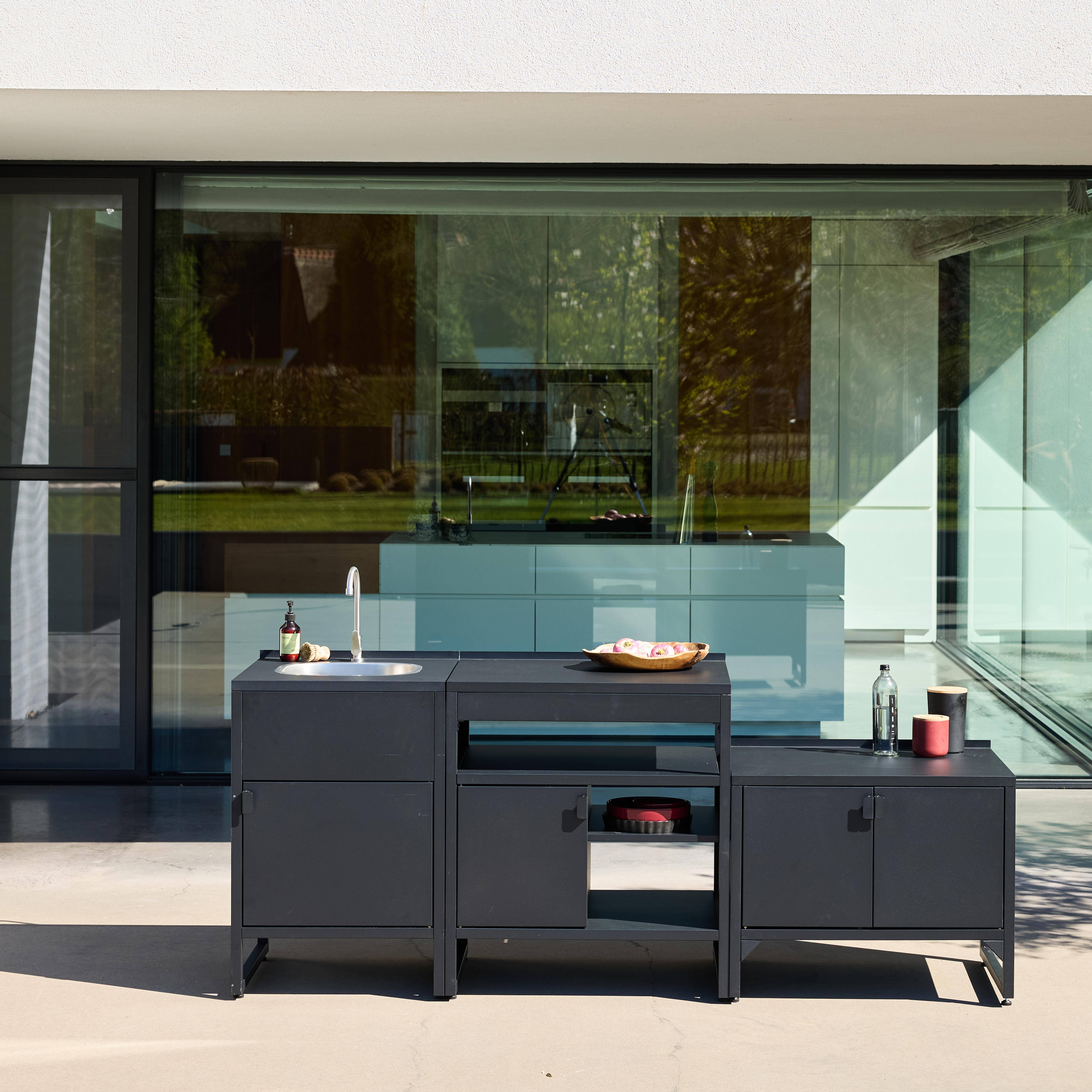 Kuchnia zewnętrzna ze stali nierdzewnej, 3 moduły czarna - Kea,sweeek,Photo1