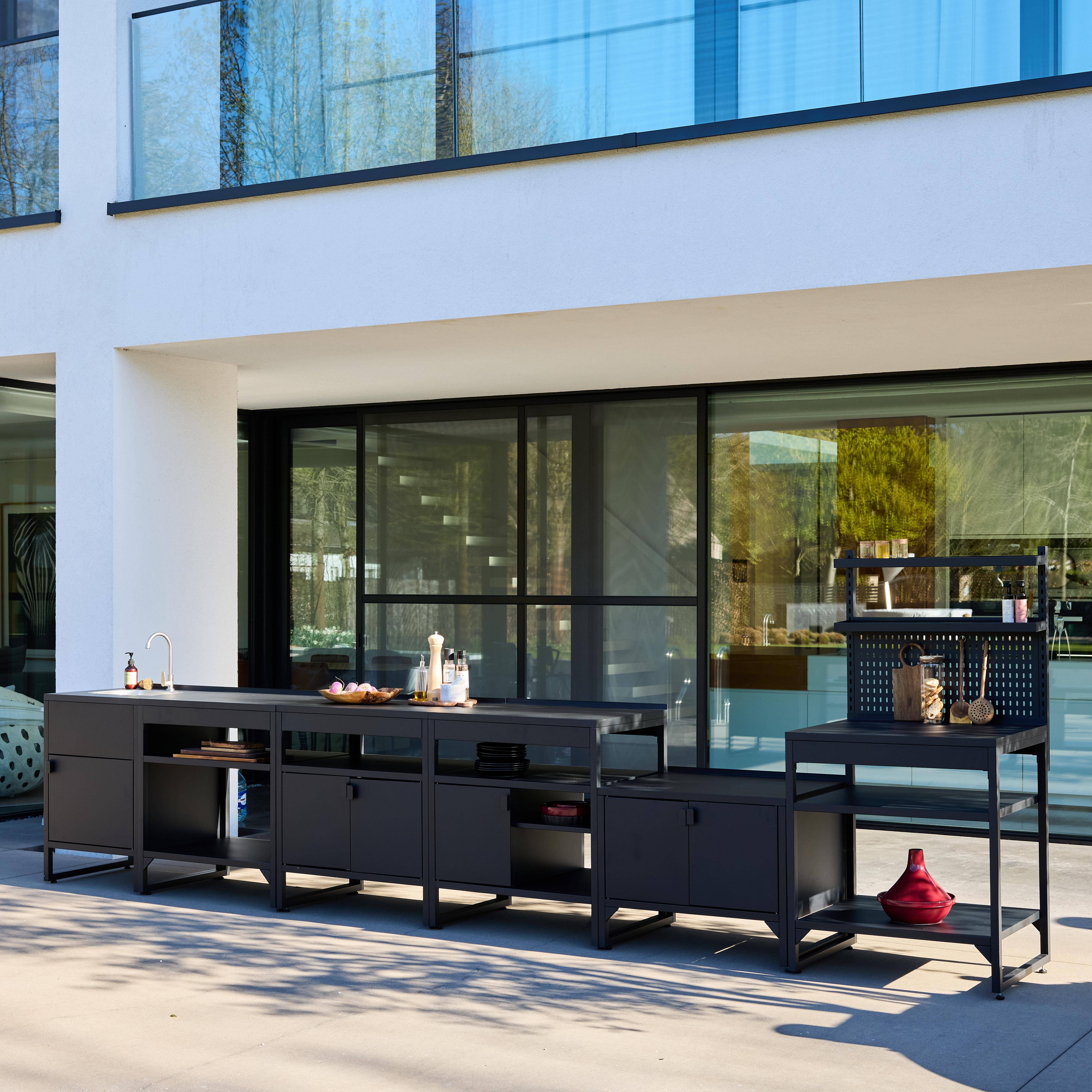 Zewnętrzna kuchnia 6 modułów czarny stal nierdzewna - Kea,sweeek,Photo2