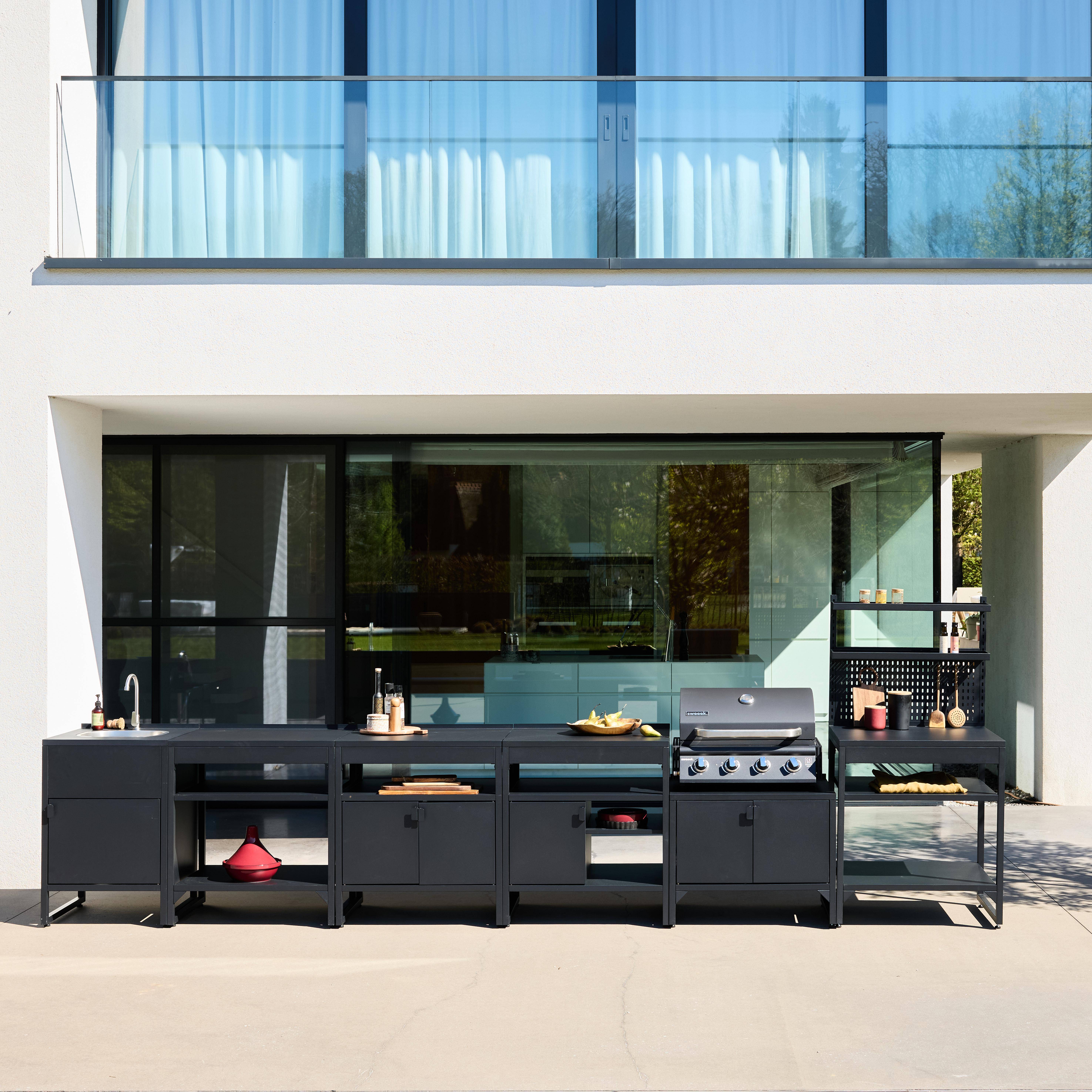 Zewnętrzna kuchnia 6 modułów czarny stal nierdzewna - Kea,sweeek,Photo9