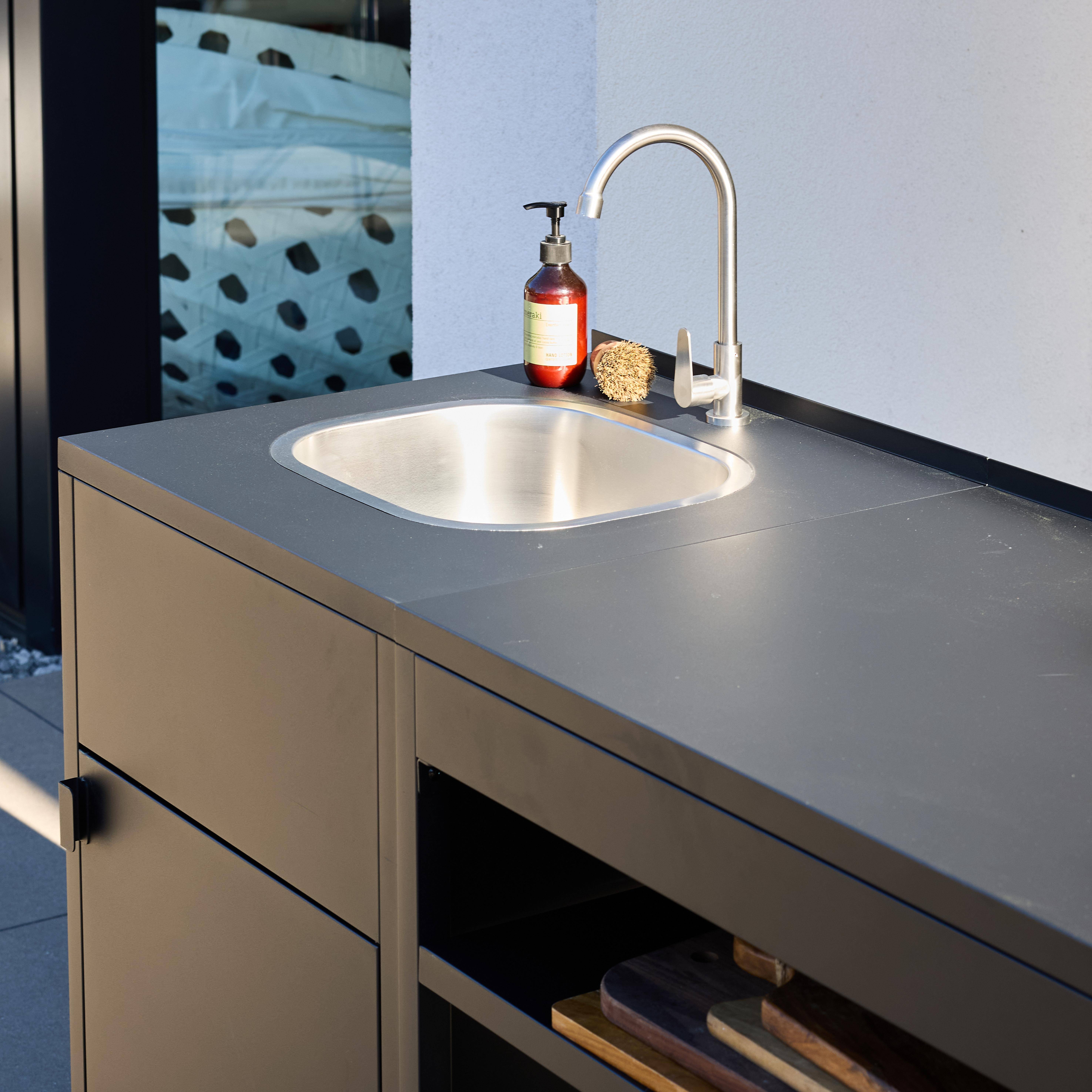 Zewnętrzna kuchnia 6 modułów czarny stal nierdzewna - Kea,sweeek,Photo6