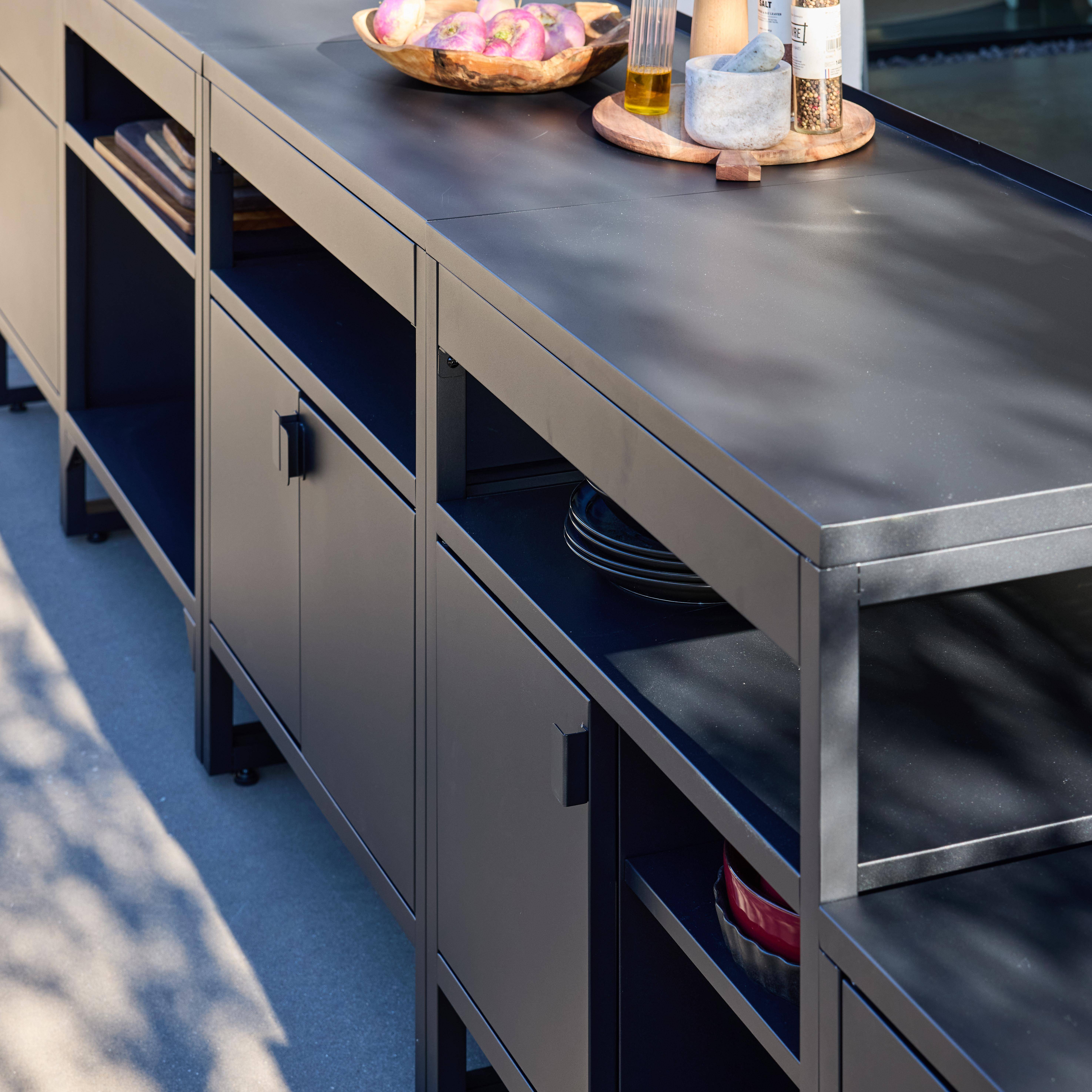 Zewnętrzna kuchnia 6 modułów czarny stal nierdzewna - Kea,sweeek,Photo5