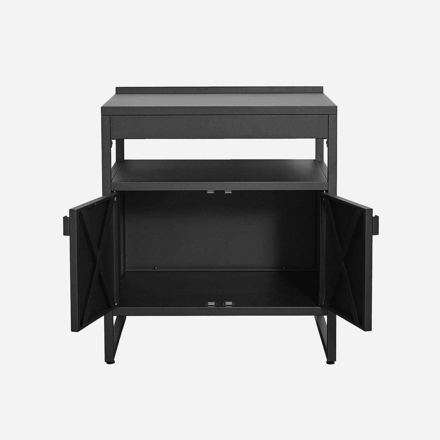 Cocina exterior 6 módulos acero inoxidable Negro - 80x60x92.5 cm,sweeek,Photo4