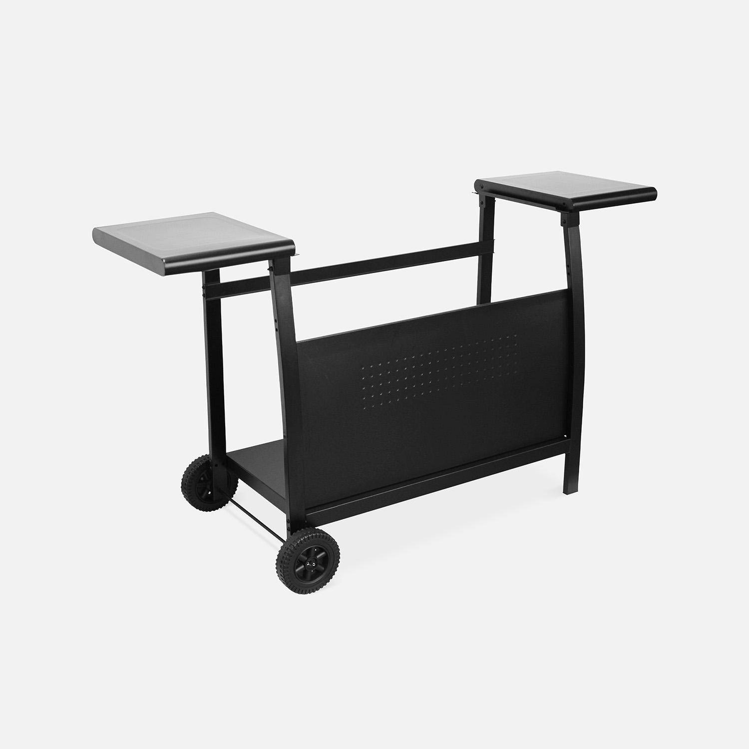 Plancha au gaz 4 brûleurs sur chariot - Porthos - 10kW, plancha à gaz avec desserte et ustensiles Photo5