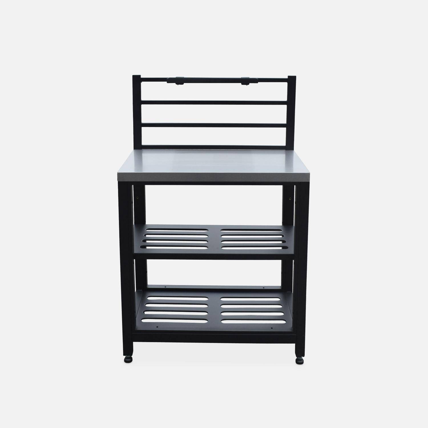 Außenküche mit Gasgrill (4 Brenner) + 7 Outdoor-Küchenmöbel aus Stahl - Grimaud Photo7