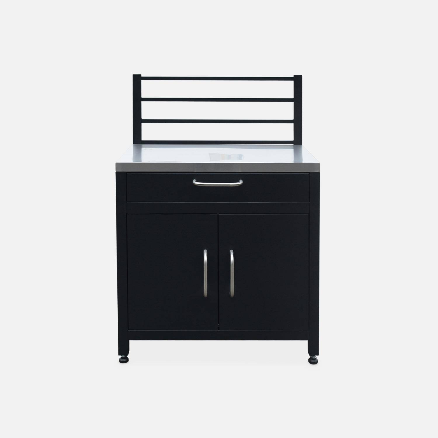 Außenküche mit Gasgrill (4 Brenner) + 7 Outdoor-Küchenmöbel aus Stahl - Grimaud,sweeek,Photo8