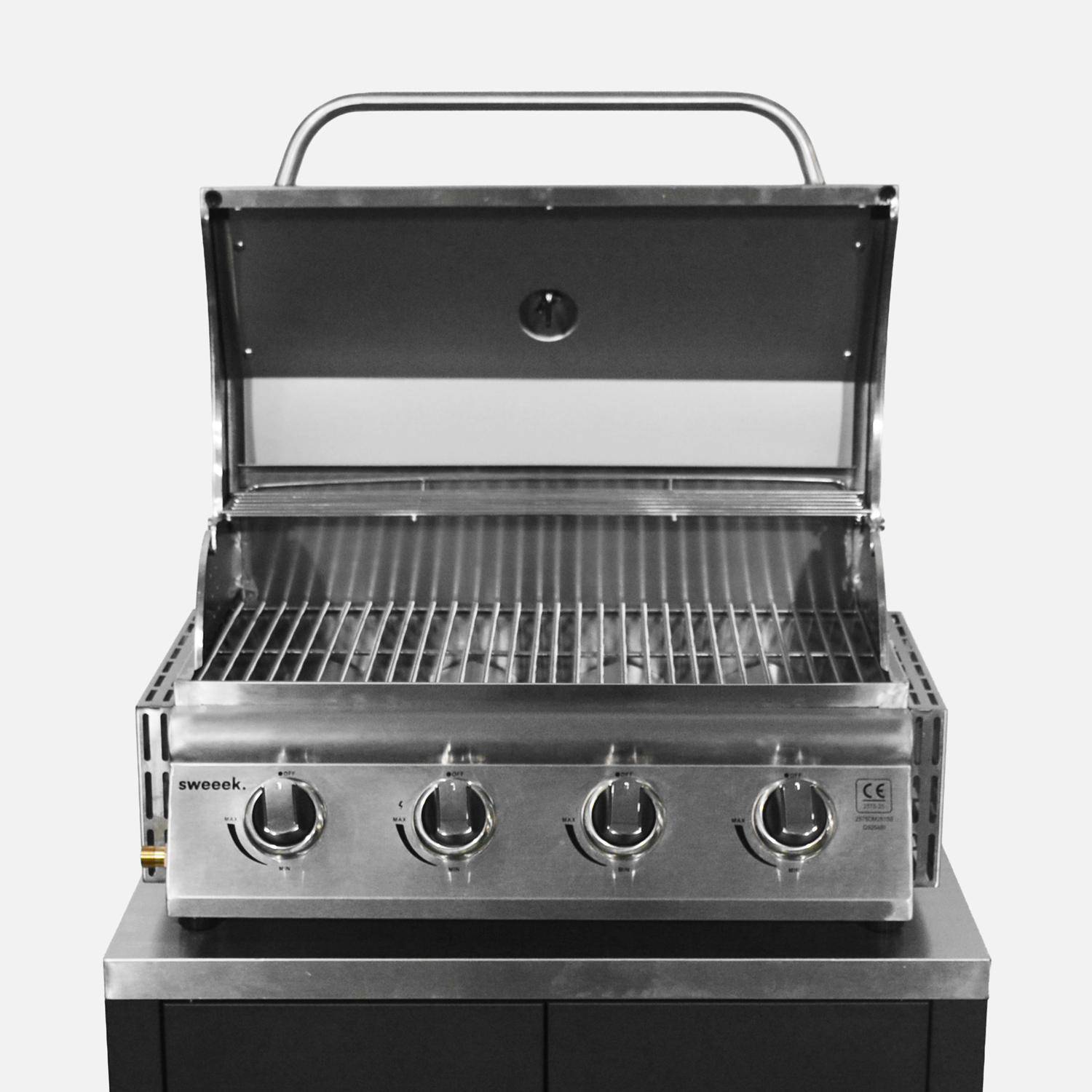 Barbecue a gas a 4 bruciatori Argento- 73x60x74 cm Photo5