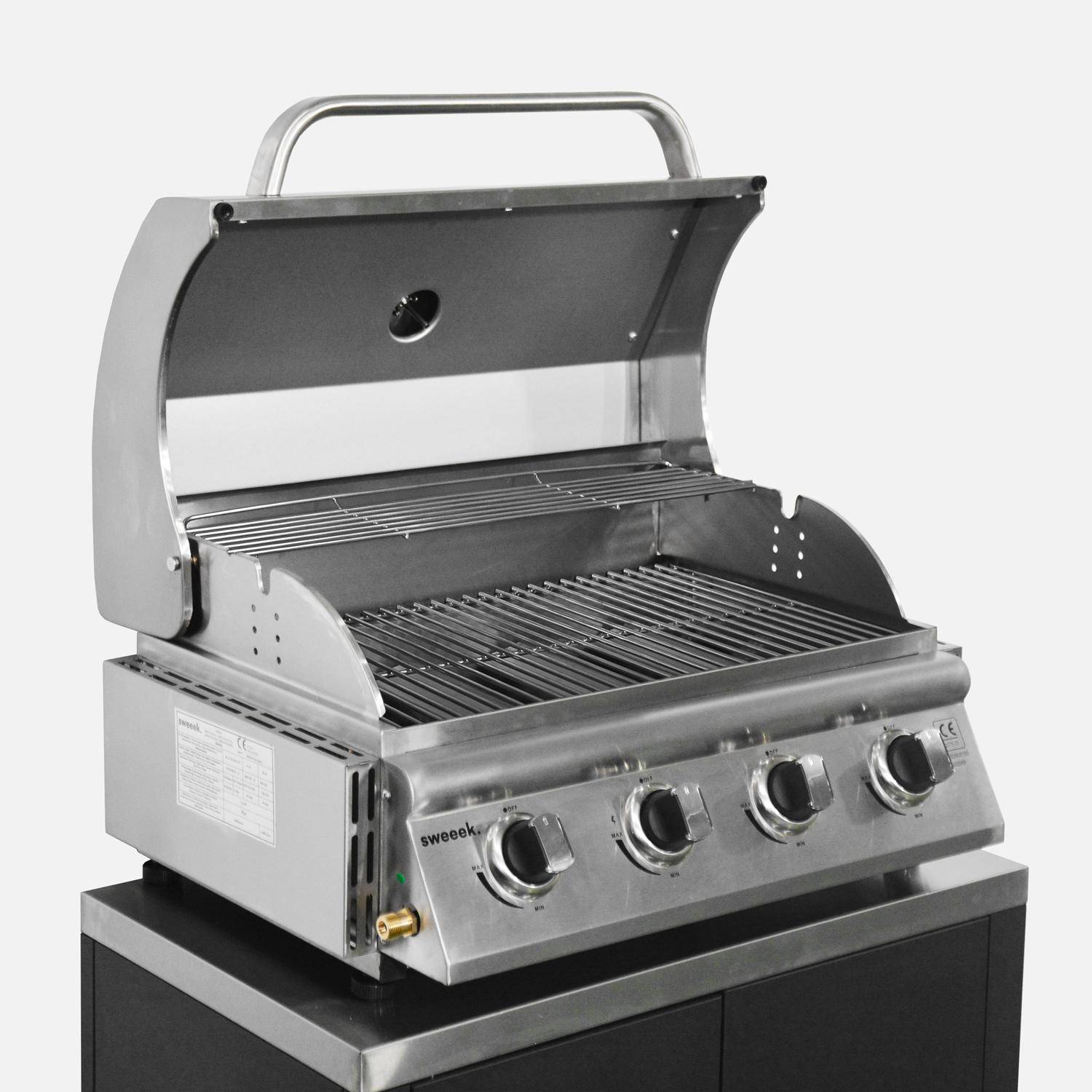 Barbecue a gas a 4 bruciatori Argento- 73x60x74 cm Photo3