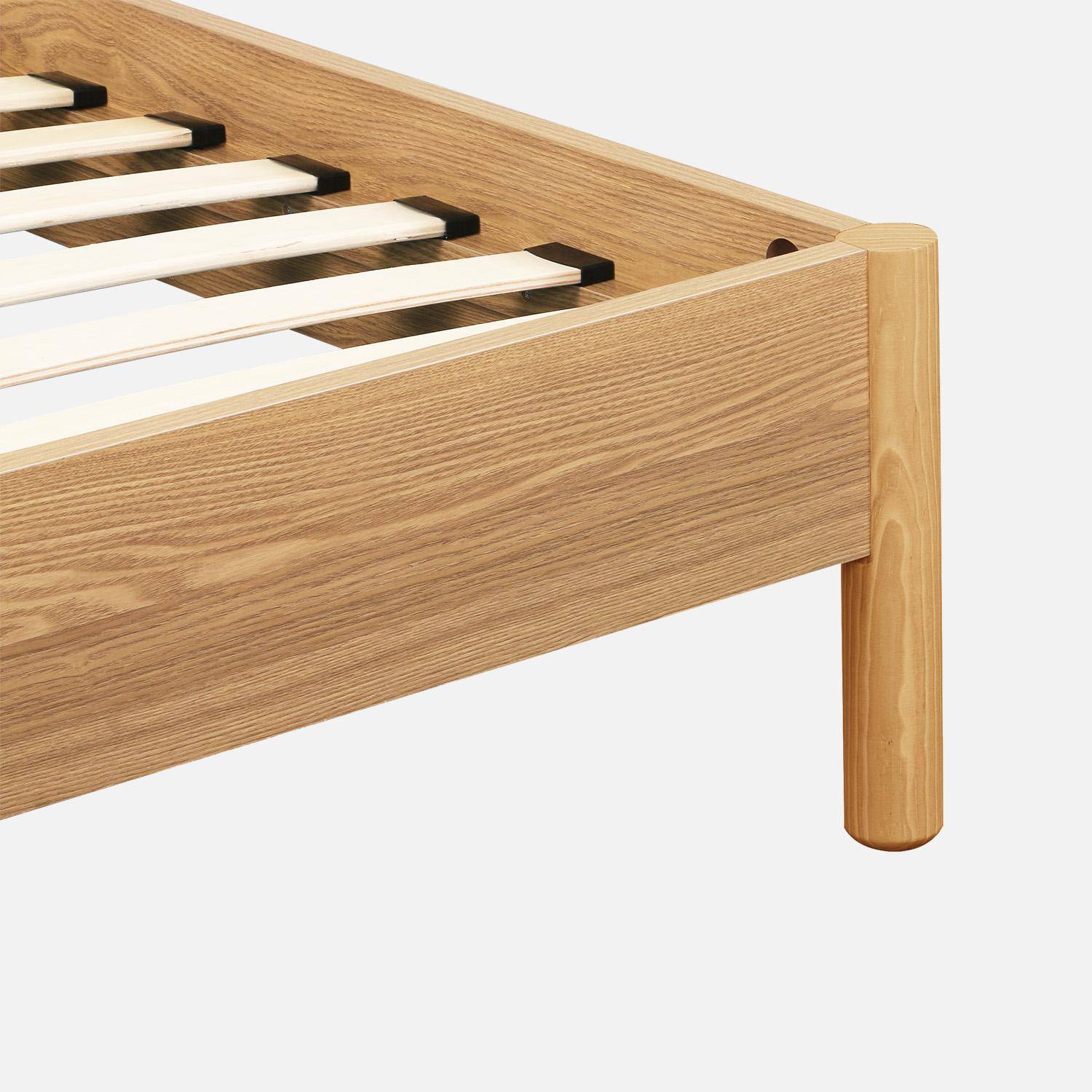 Cama con somier de láminas 90x190cm decoración madera Natural - 201.4x101.3x40 cm,sweeek,Photo4