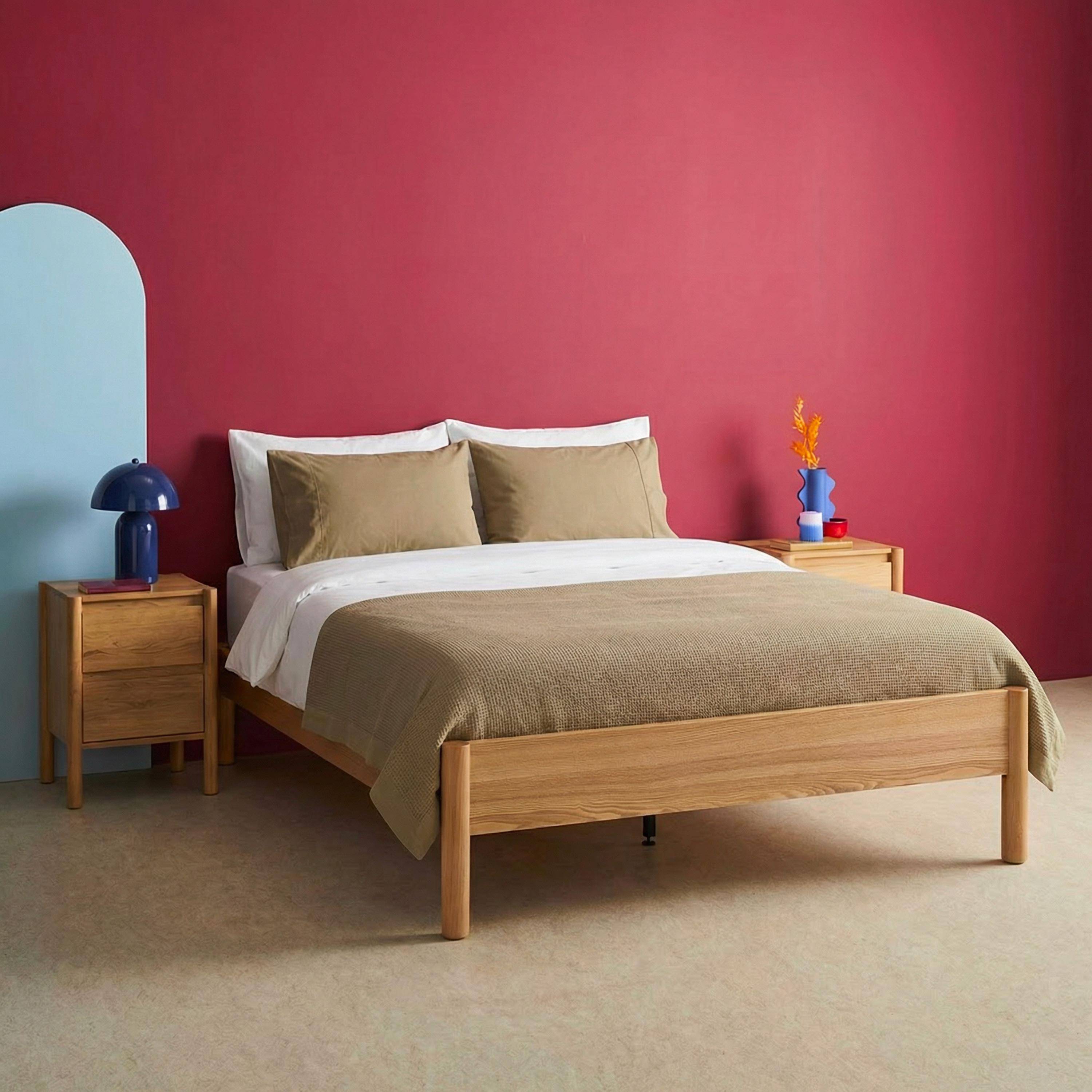 Lit avec sommier à lattes 140x190cm décor bois naturel - Harmony,sweeek,Photo1