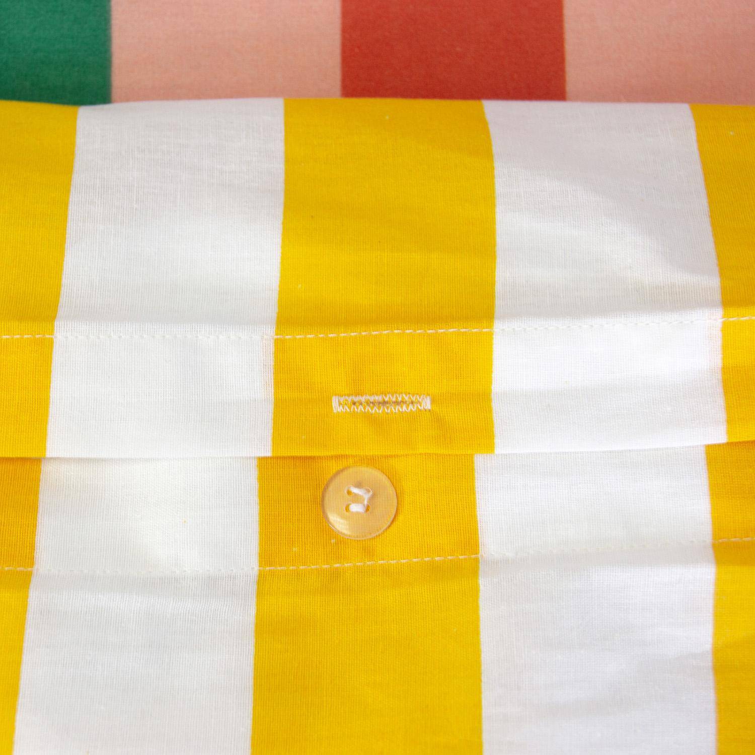 Parure de lit coton motifs rayures multicolore 2 places 240 x 220cm - Aura,sweeek,Photo3