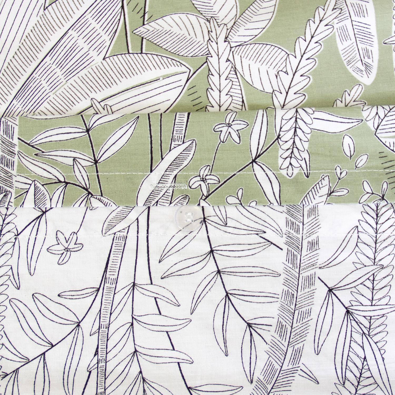 Omkeerbaar tweepersoons beddengoed met plantenprint 240 x 220cm - Sybille,sweeek,Photo3