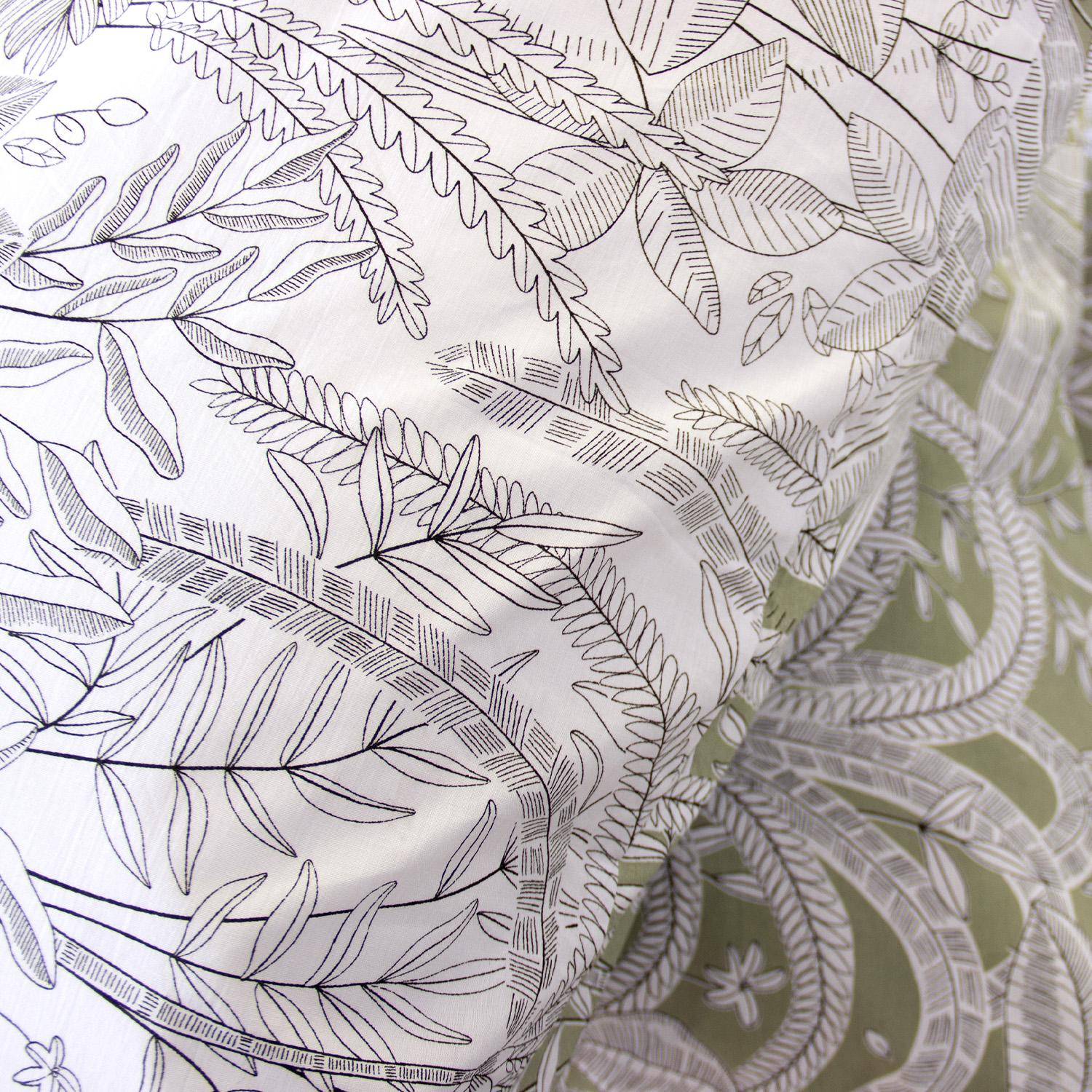 Omkeerbaar tweepersoons beddengoed met plantenprint 240 x 220cm - Sybille,sweeek,Photo2