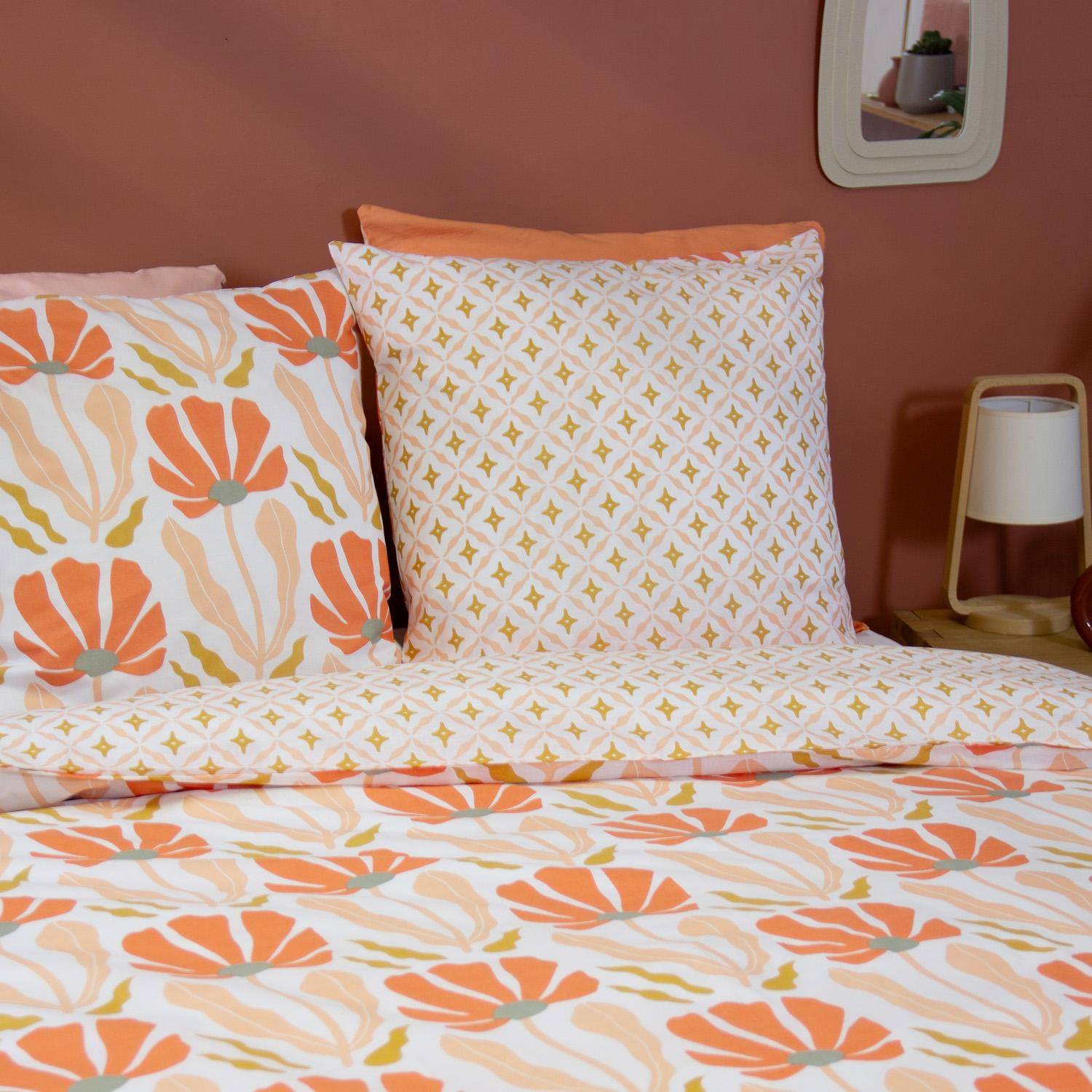 Omkeerbaar tweepersoons beddengoed met bloemenprint 240 x 220cm - Solea,sweeek,Photo2