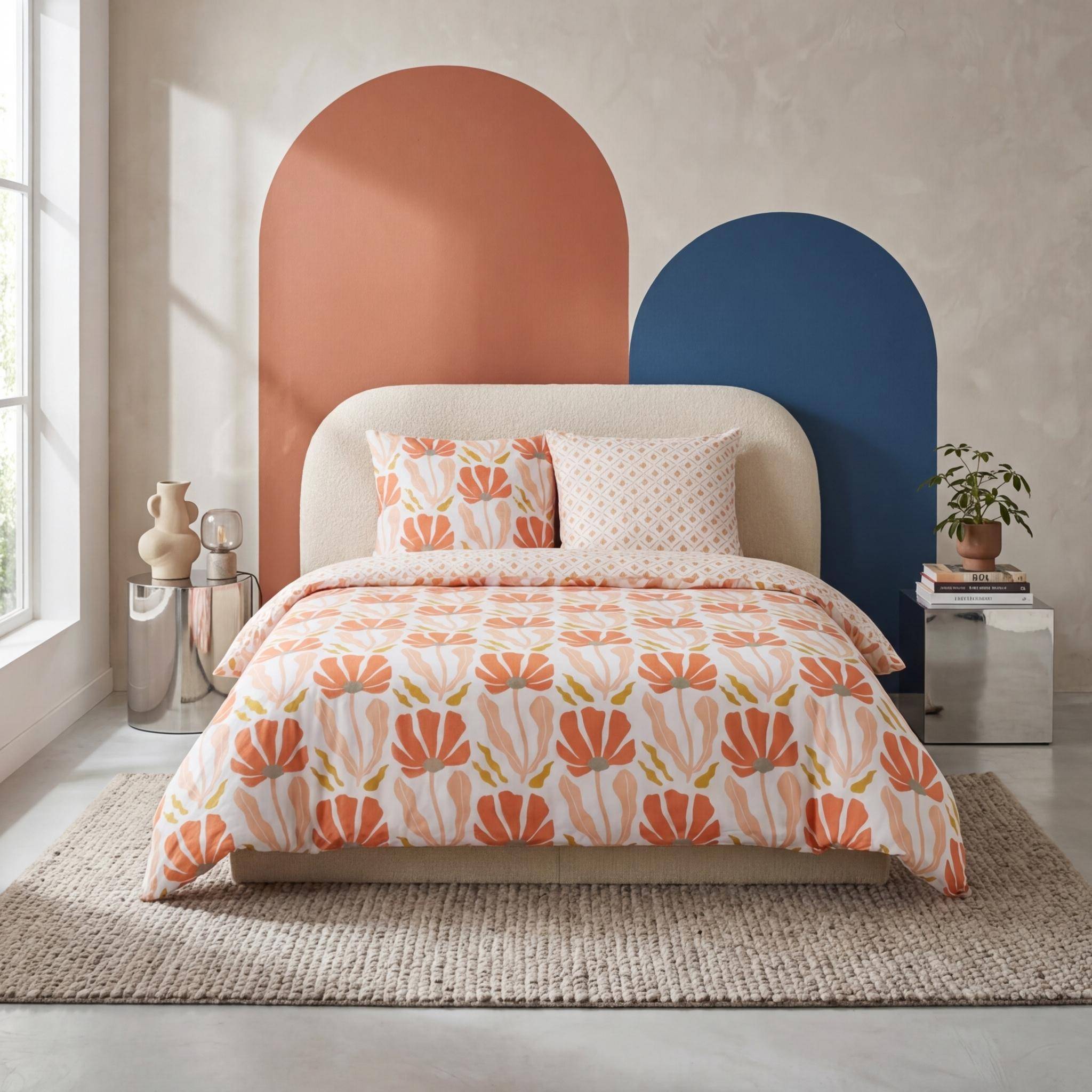 Juego de cama reversible con estampado floral, 2 plazas - 260x240x0.5 cm,sweeek,Photo1