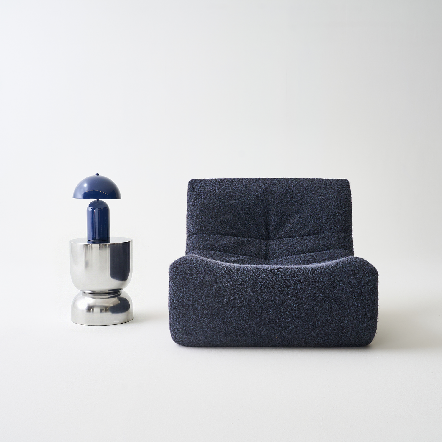 Tavolino da salotto e comodino in acciaio inossidabile Grigio perlato - 32.5x32.5x42 cm Photo2