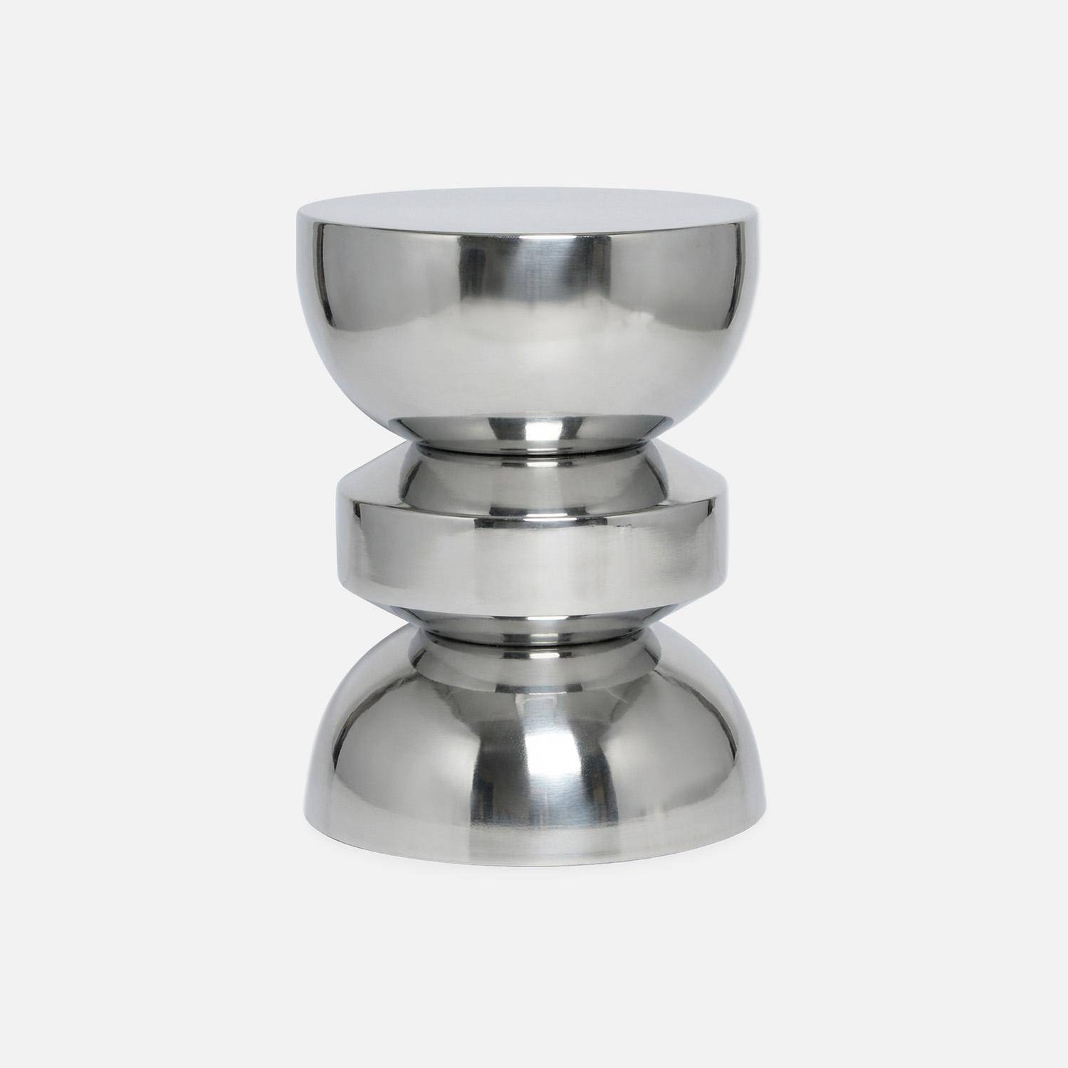 Mesa auxiliar, mesa de sofá, mesita de noche de acero inoxidable, Ø32 x H43,5cm Gris perlado - 32x32x43.5 cm,sweeek,Photo1