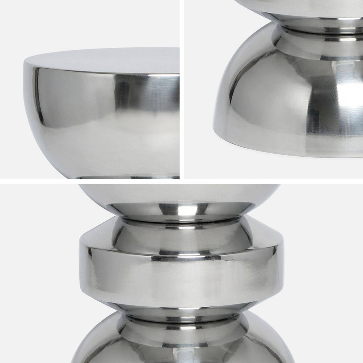 Tavolino da salotto e comodino in acciaio inossidabile Grigio perlato - 32x32x43.5 cm,sweeek,Photo4