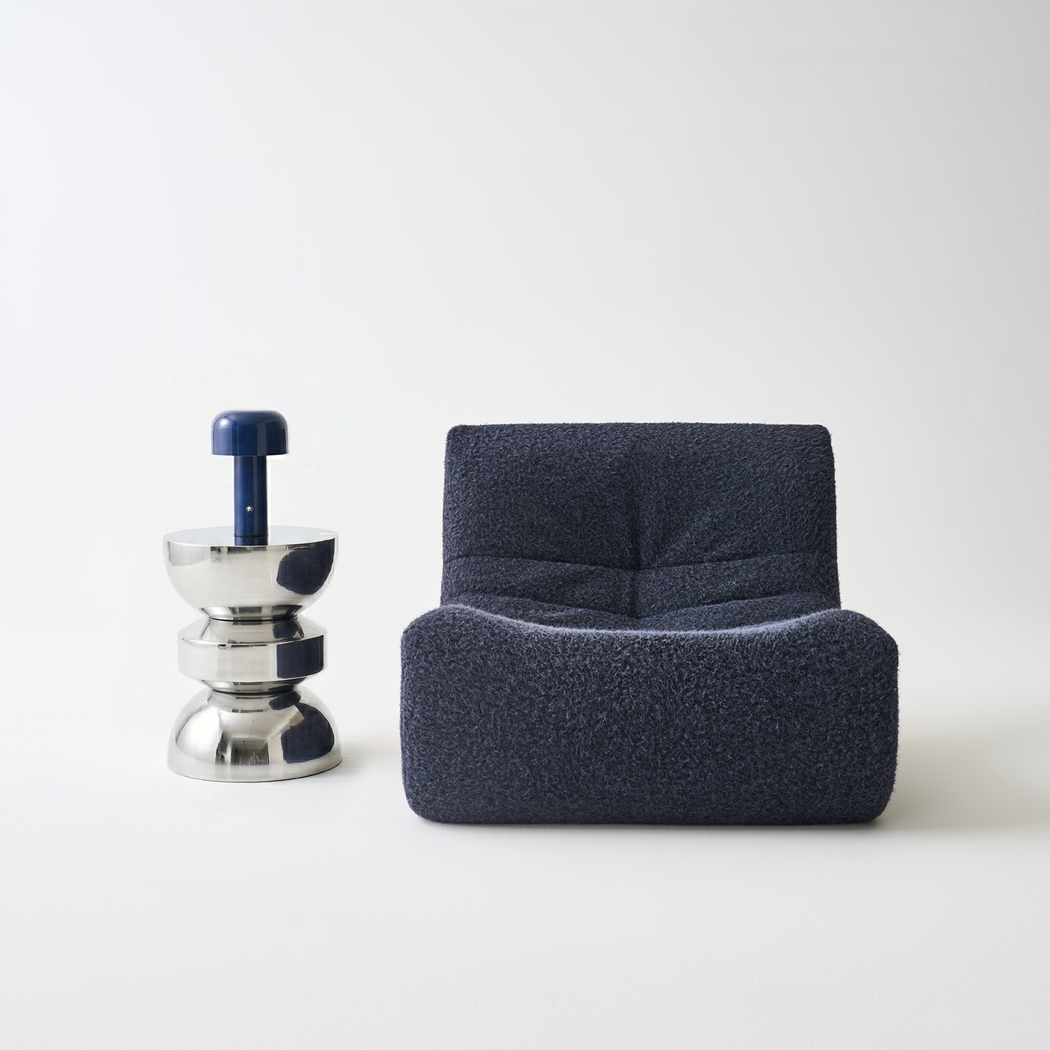 Tavolino da salotto e comodino in acciaio inossidabile Grigio perlato - 32x32x43.5 cm Photo2